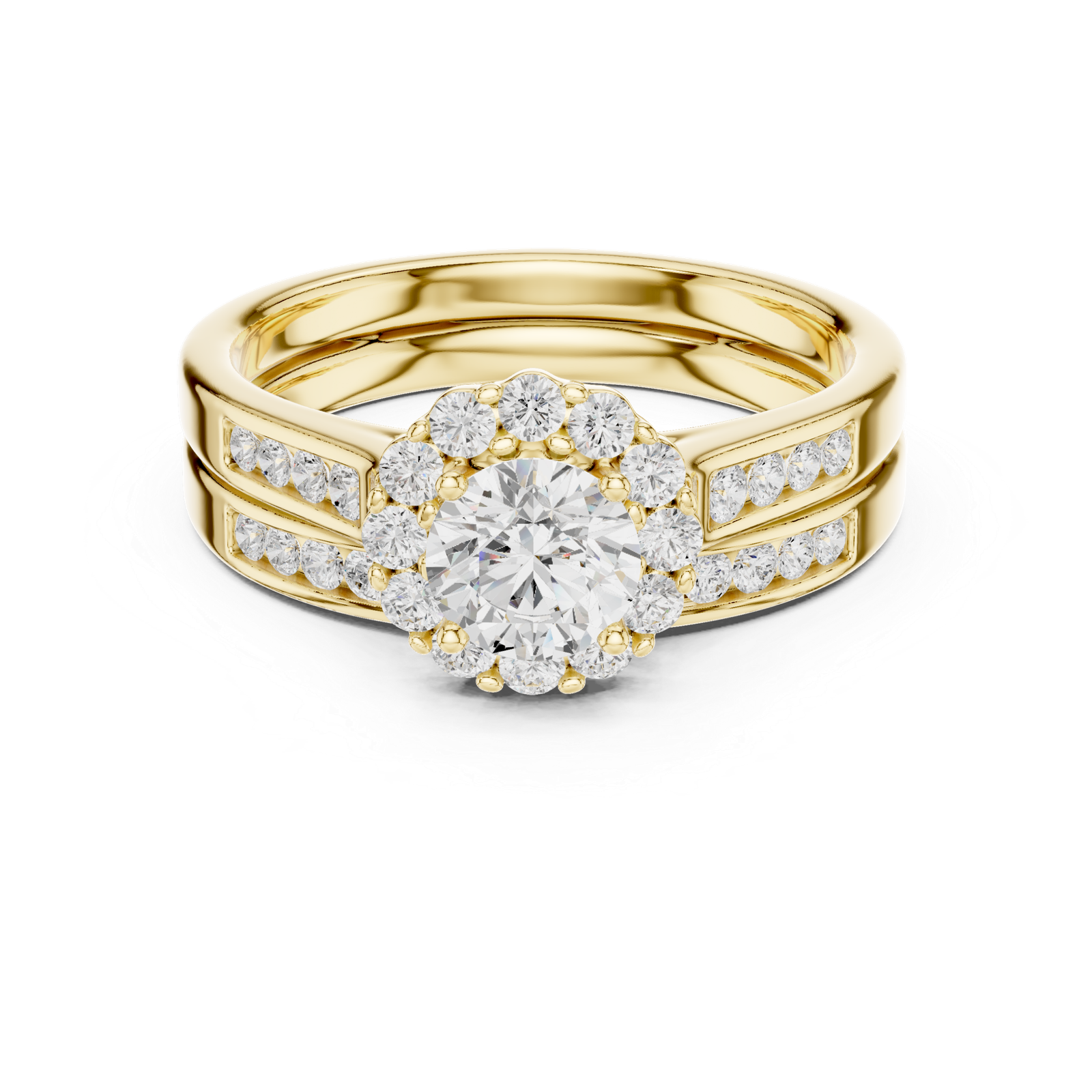 Lab Grown Gold Diamond Ring 1.24 Cts Round Cut Certified LR-118