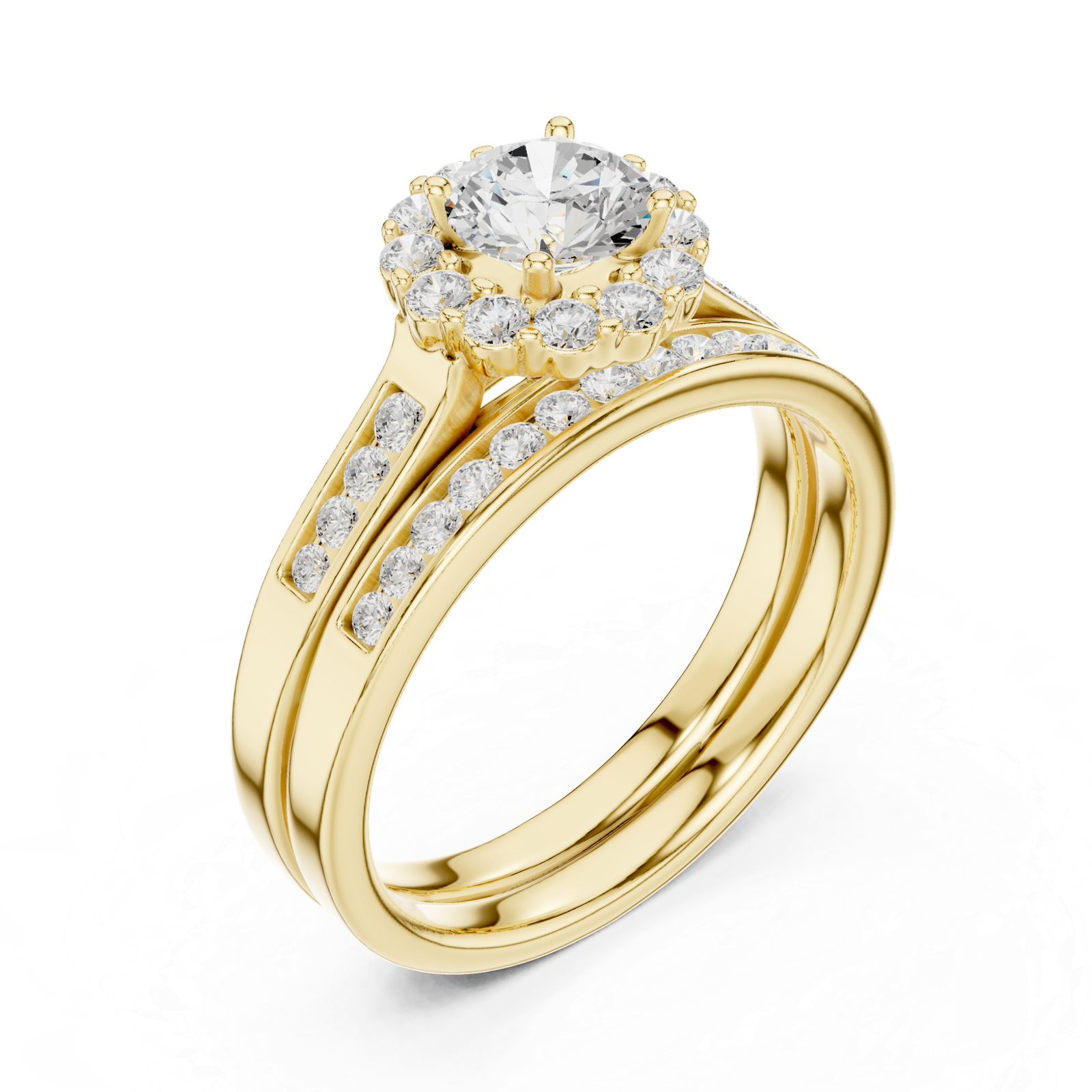 Lab Grown Gold Diamond Ring 1.24 Cts Round Cut Certified LR-118
