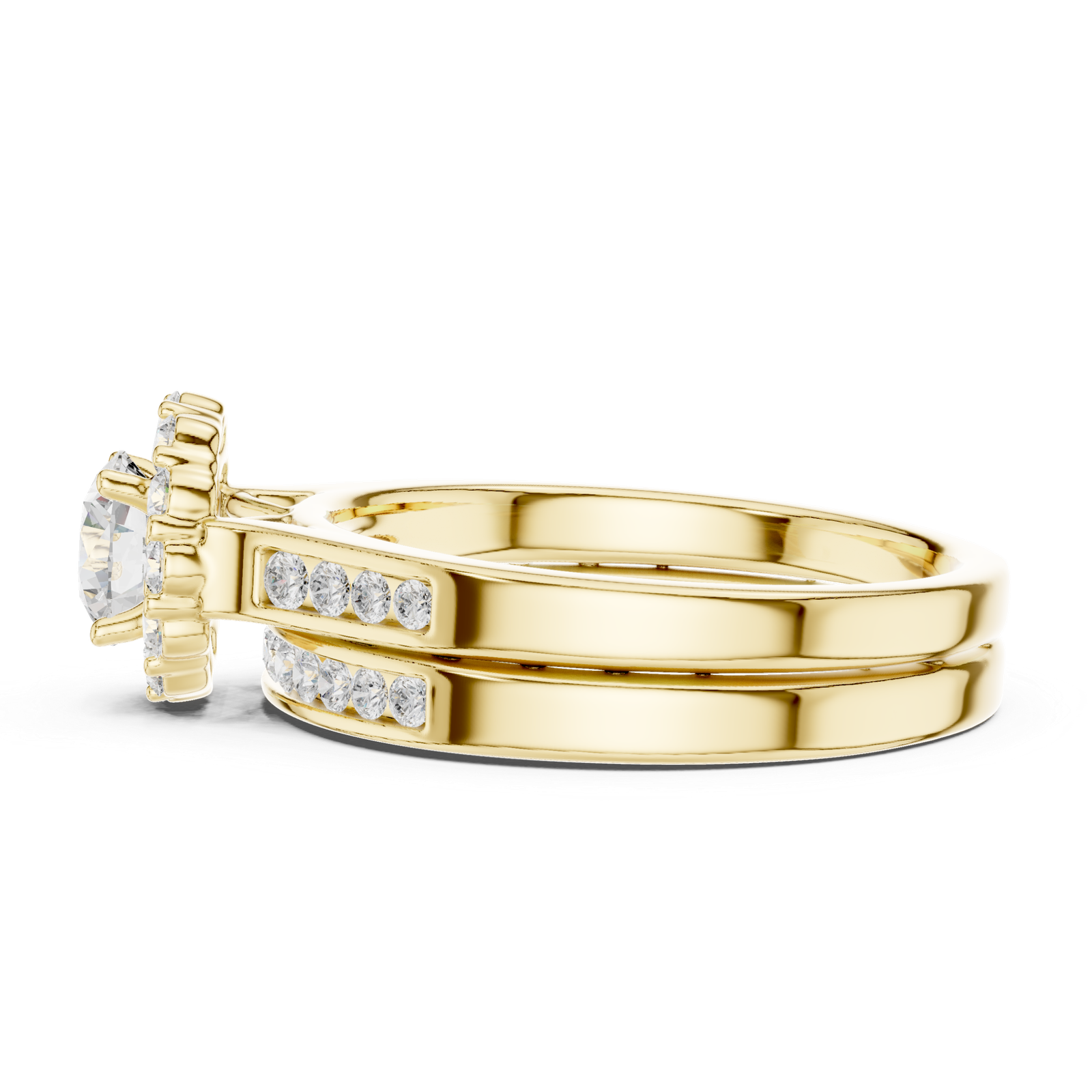 Lab Grown Gold Diamond Ring 1.24 Cts Round Cut Certified LR-118