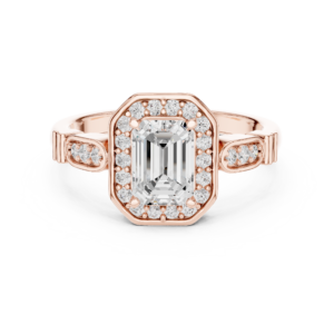 Excellent Lab Grown Diamond Gold Ring 1.28 Cts Emerald Cut LR-119