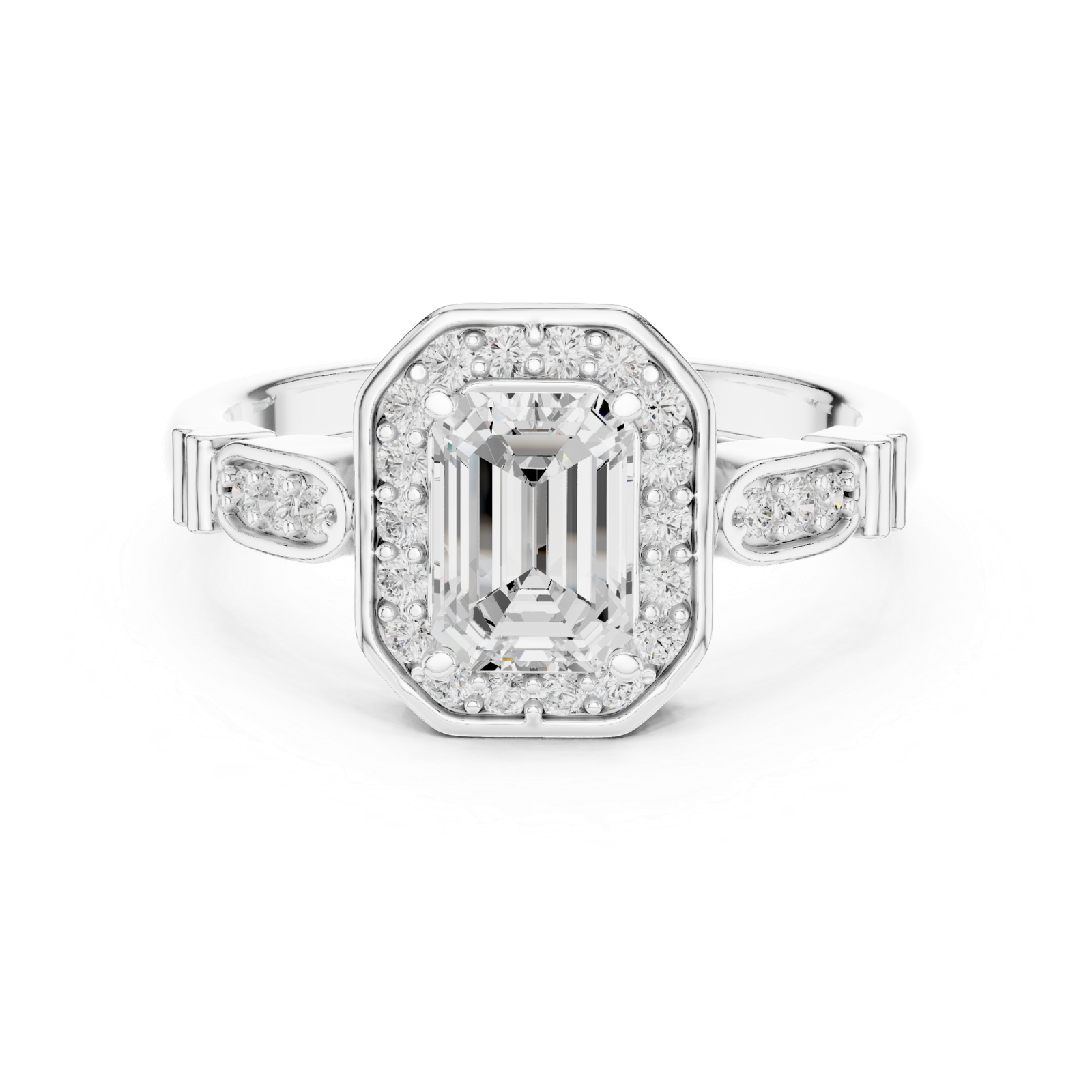 Excellent Lab Grown Diamond Gold Ring 1.28 Cts Emerald Cut LR-119
