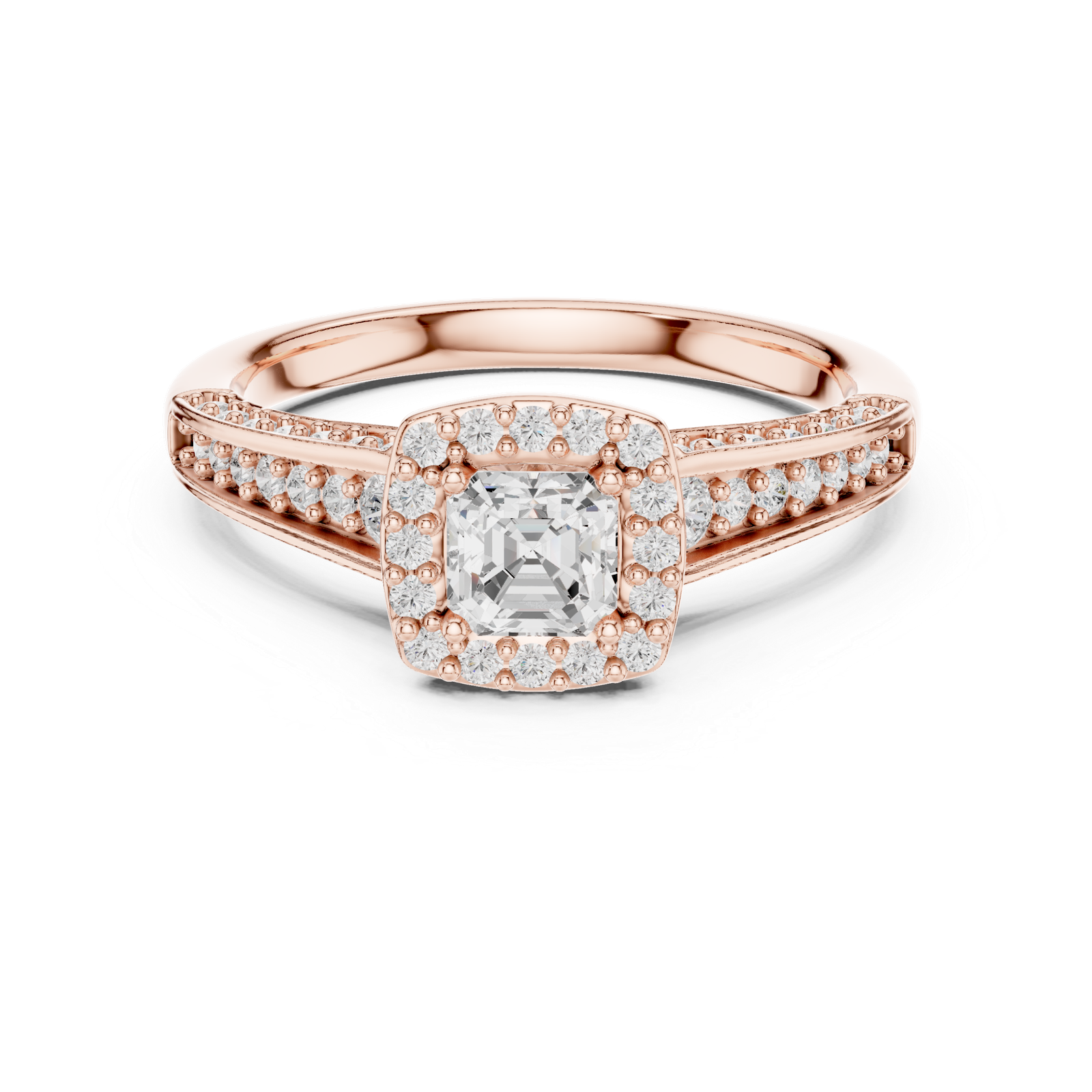 Certified Lab Grown Diamond Gold Ring 1.18 Cts Emerald Cut LR-120
