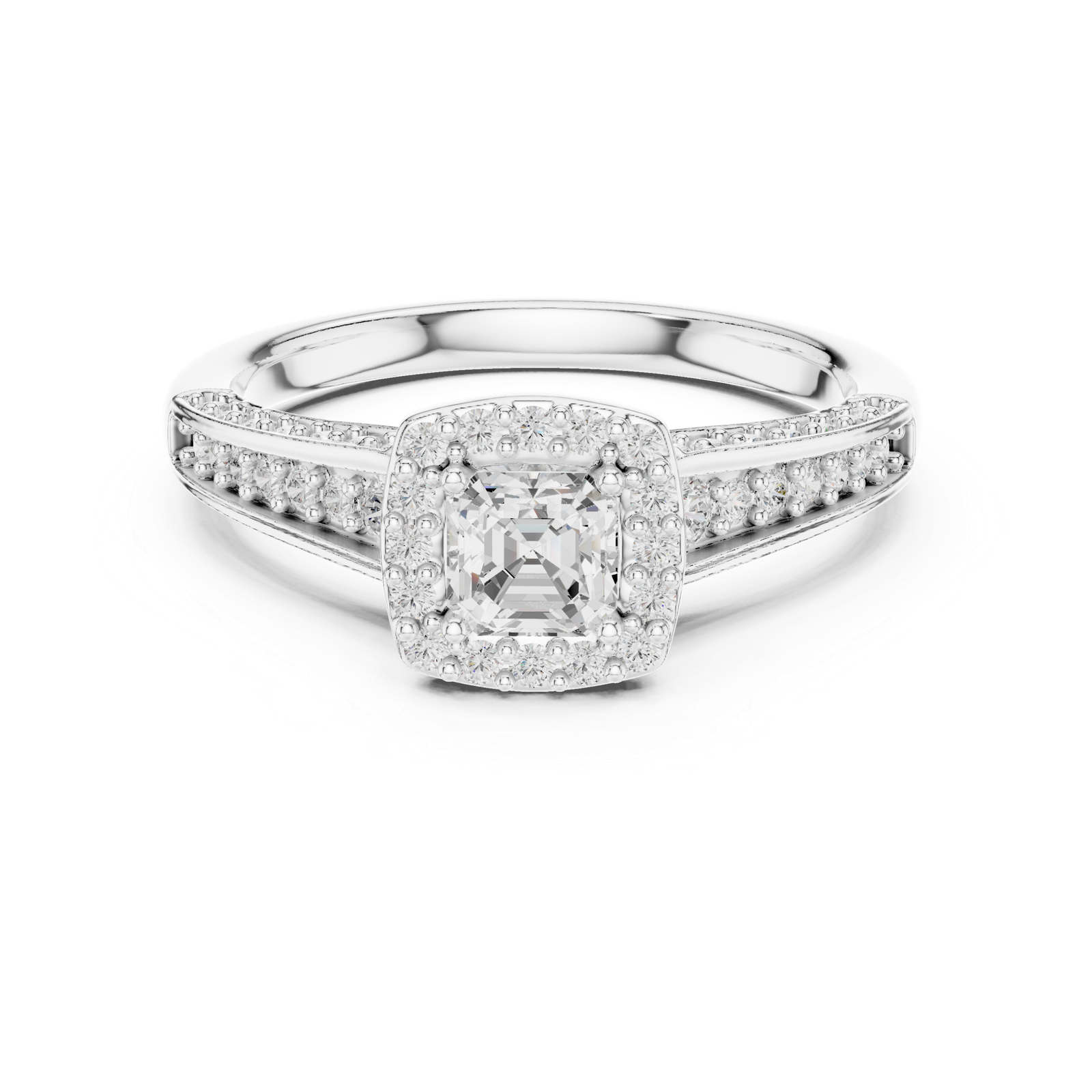 Certified Lab Grown Diamond Gold Ring 1.18 Cts Emerald Cut LR-120