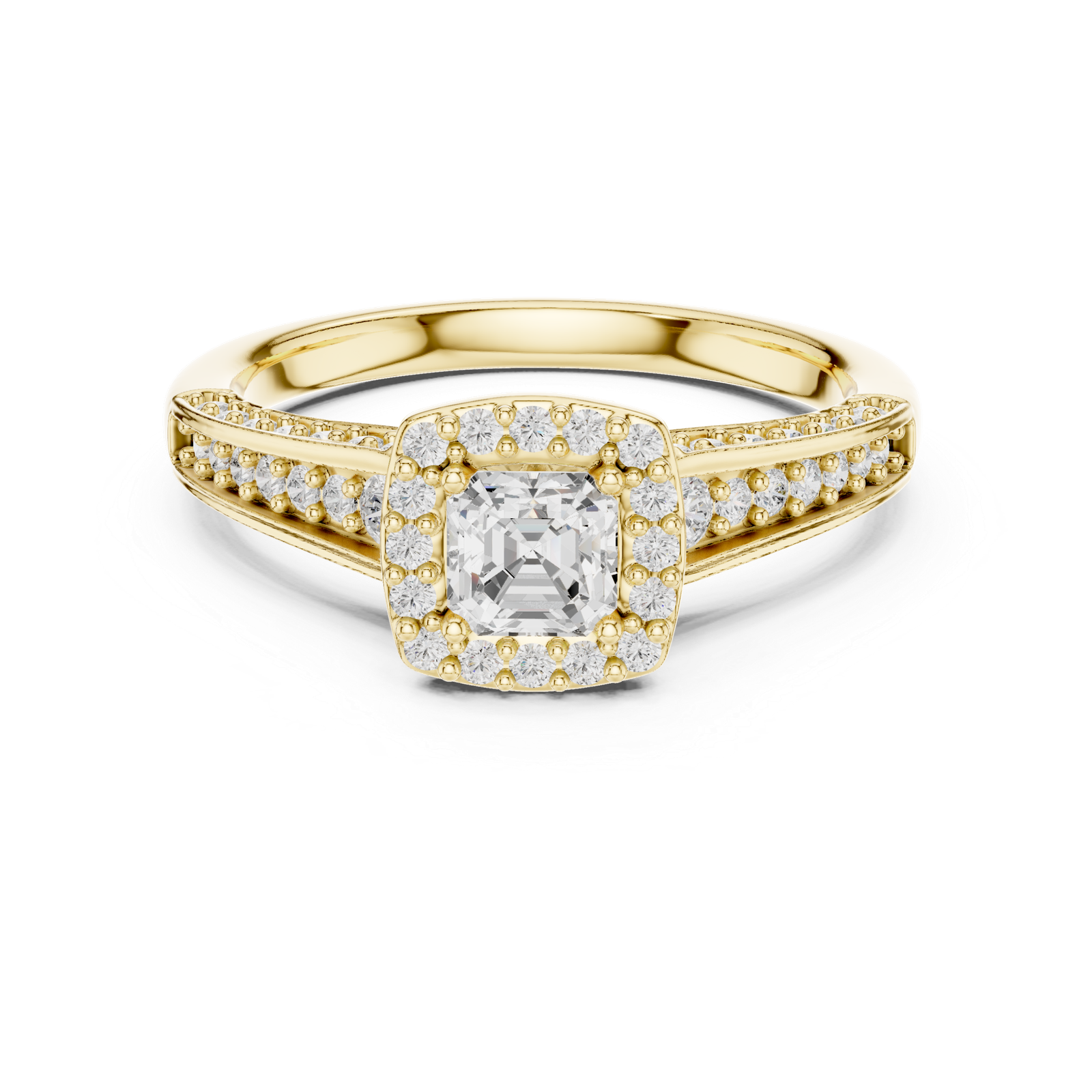 Certified Lab Grown Diamond Gold Ring 1.18 Cts Emerald Cut LR-120