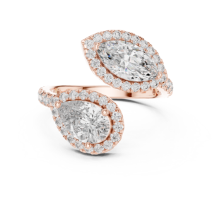 Excellent 2.63 Cts Pear Cut Lab Grown Diamond Gold Ring LR-89