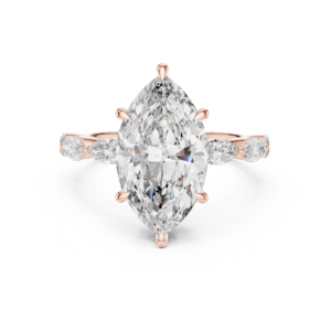 Certified 4.73 Cts Marquise Cut Lab Grown Diamond Gold Ring LR-90