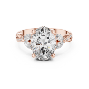 Elegant 3.35 Cts Oval Cut Lab Grown Diamond Gold Ring LR-91