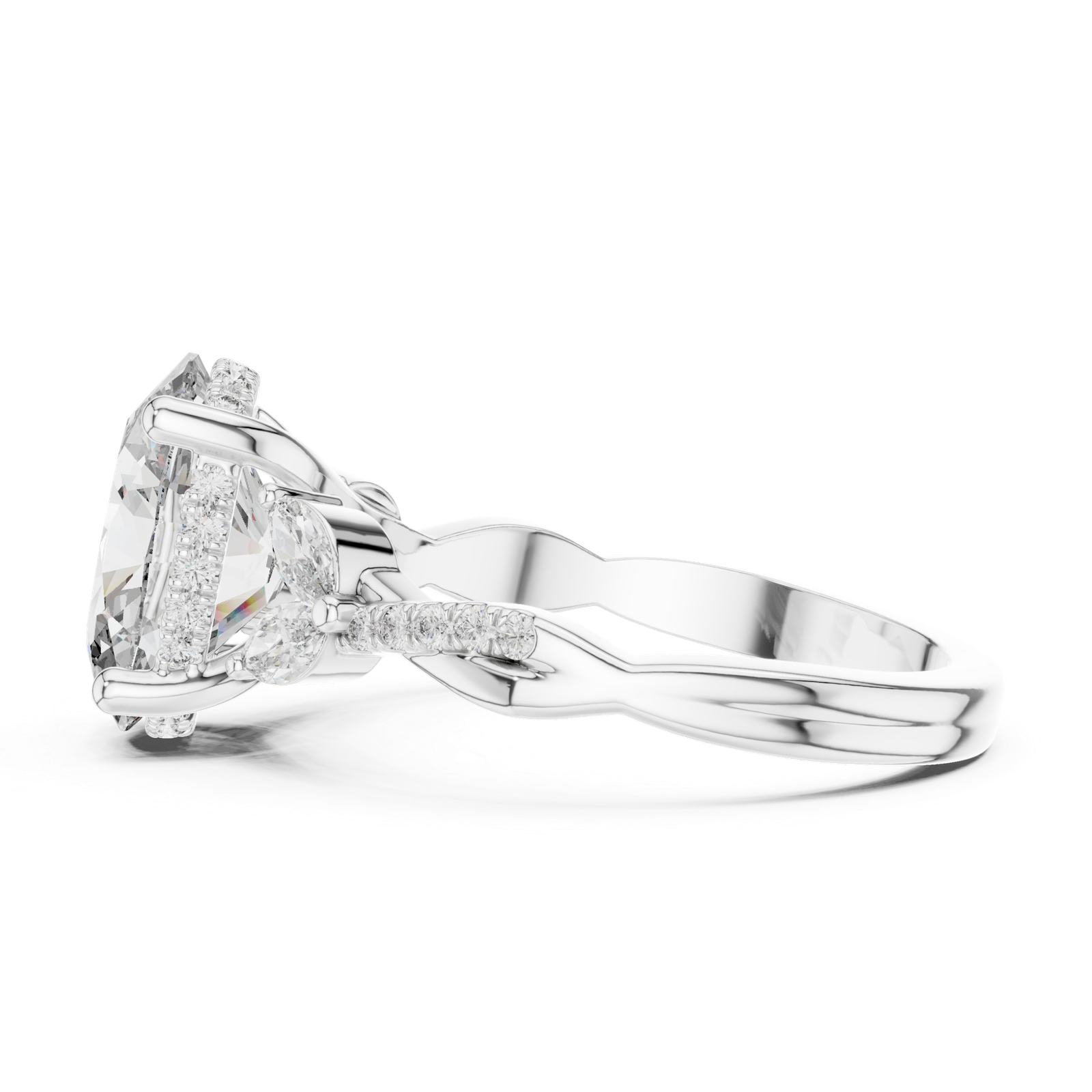 Elegant 3.35 Cts Oval Cut Lab Grown Diamond Gold Ring LR-91