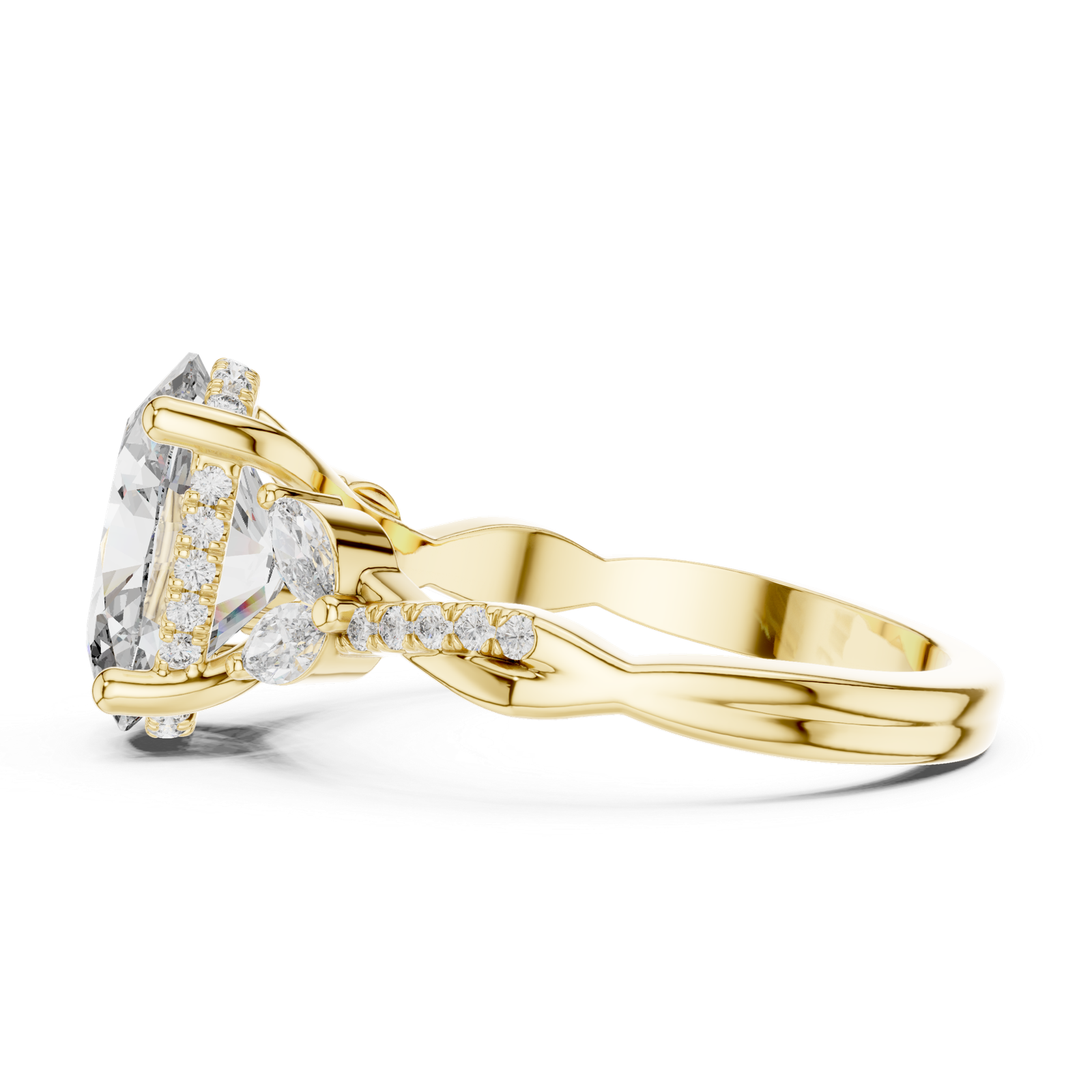 Elegant 3.35 Cts Oval Cut Lab Grown Diamond Gold Ring LR-91