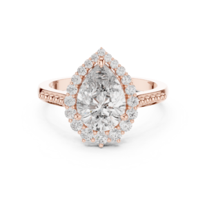 Stunning 2.13 Cts Pear Cut Lab Grown Diamond Gold Ring LR-92
