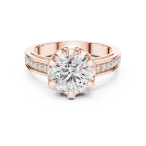 Certified 1.71 Cts Round Cut Lab Grown Diamond Gold Ring LR-94