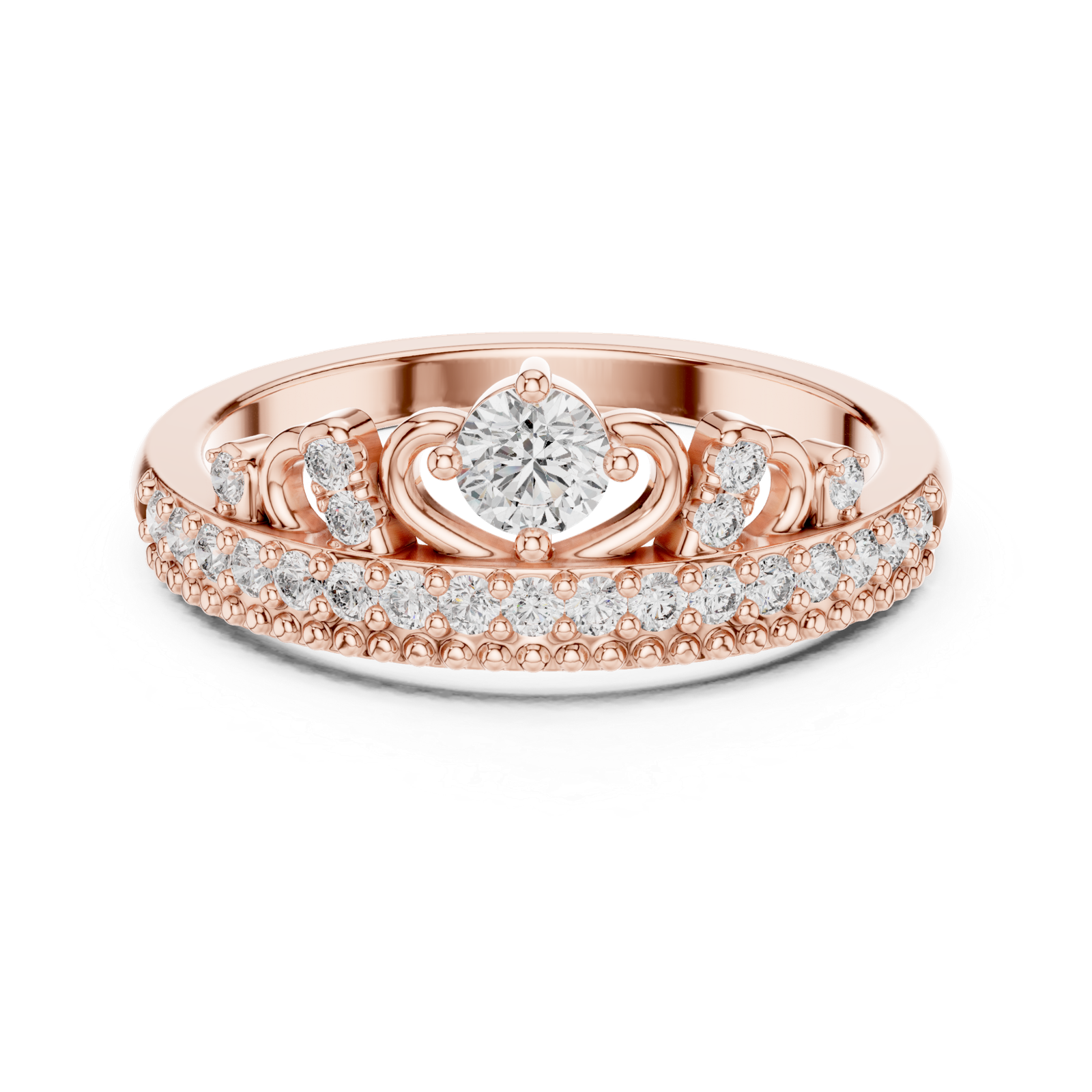 Beautiful 0.36 Cts Round Cut Lab Grown Diamond Gold Ring LR-95