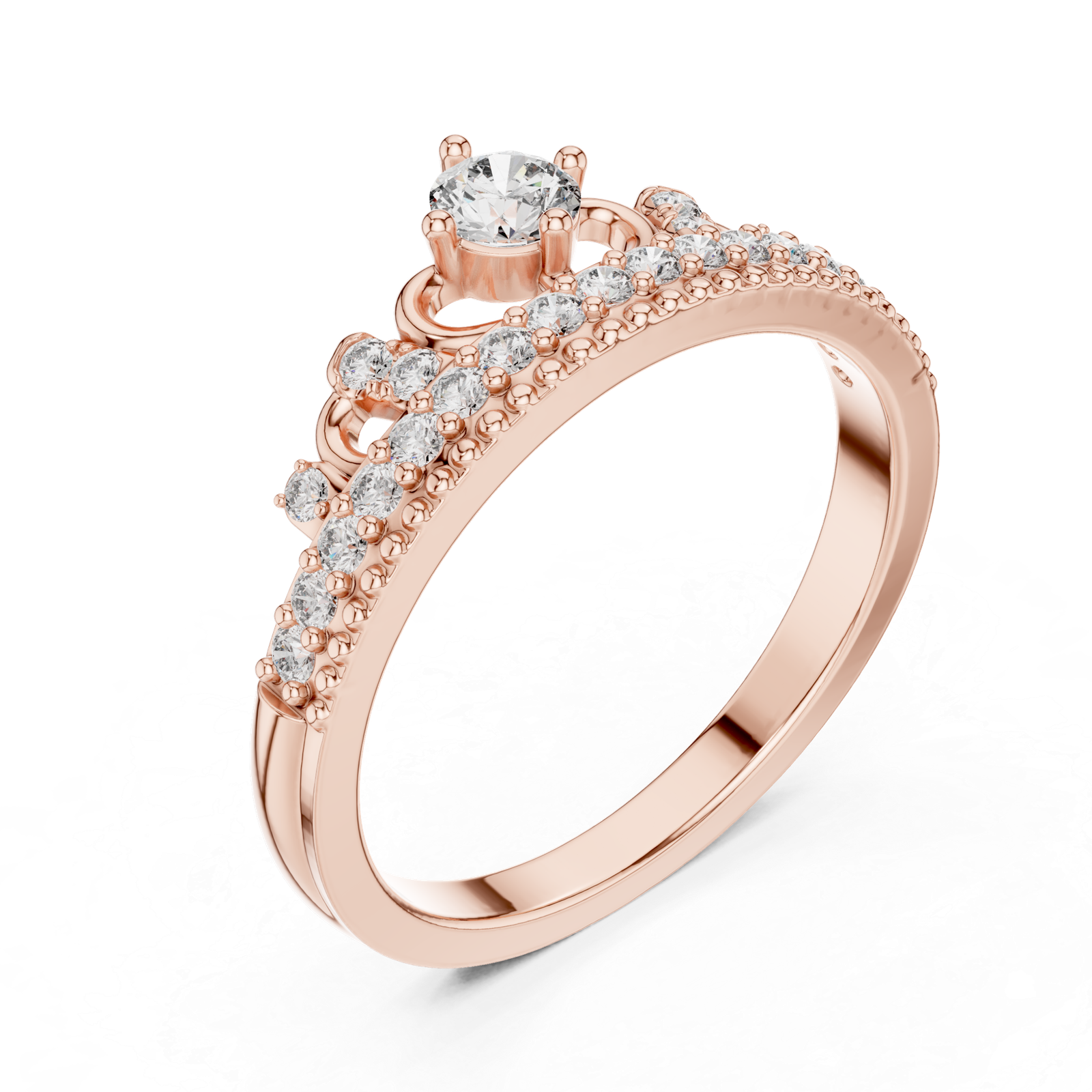Beautiful 0.36 Cts Round Cut Lab Grown Diamond Gold Ring LR-95