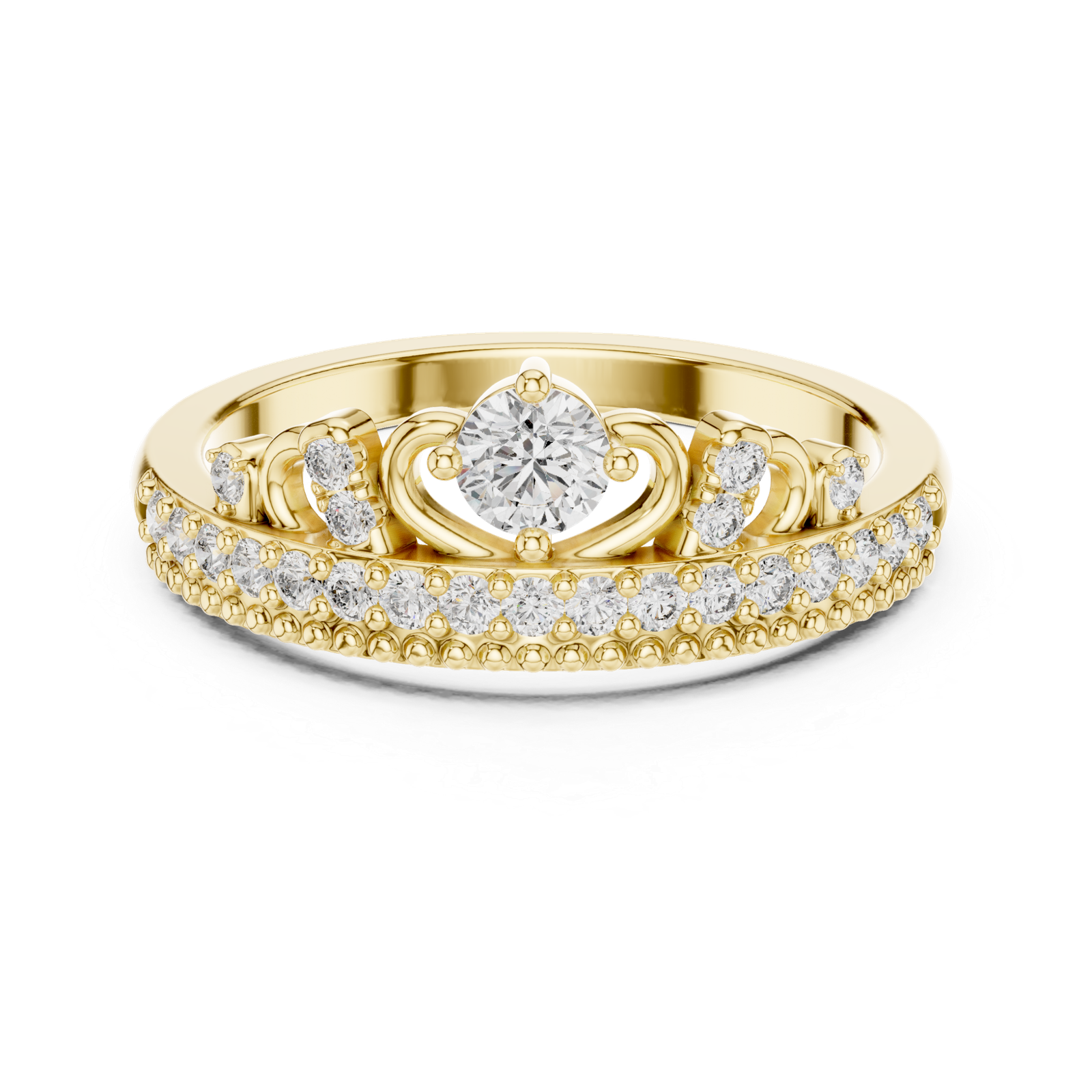 Beautiful 0.36 Cts Round Cut Lab Grown Diamond Gold Ring LR-95