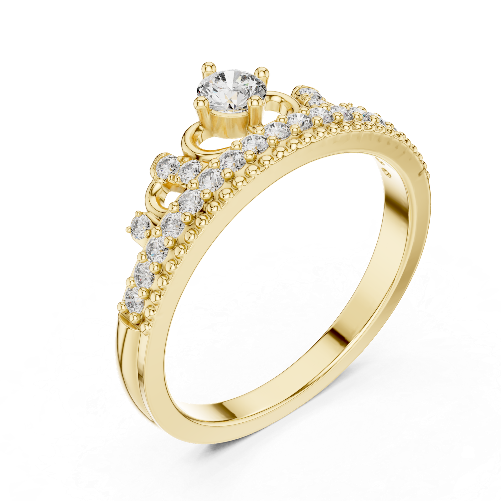 Beautiful 0.36 Cts Round Cut Lab Grown Diamond Gold Ring LR-95