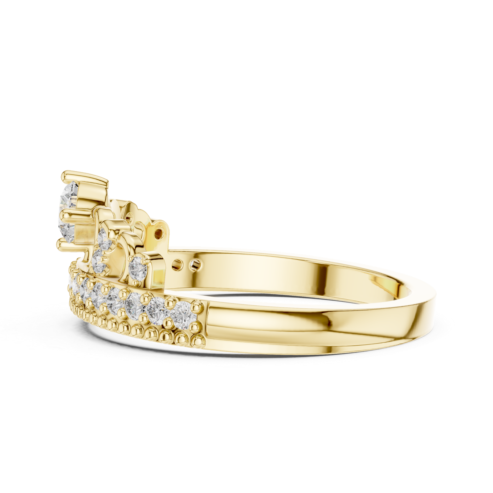 Beautiful 0.36 Cts Round Cut Lab Grown Diamond Gold Ring LR-95
