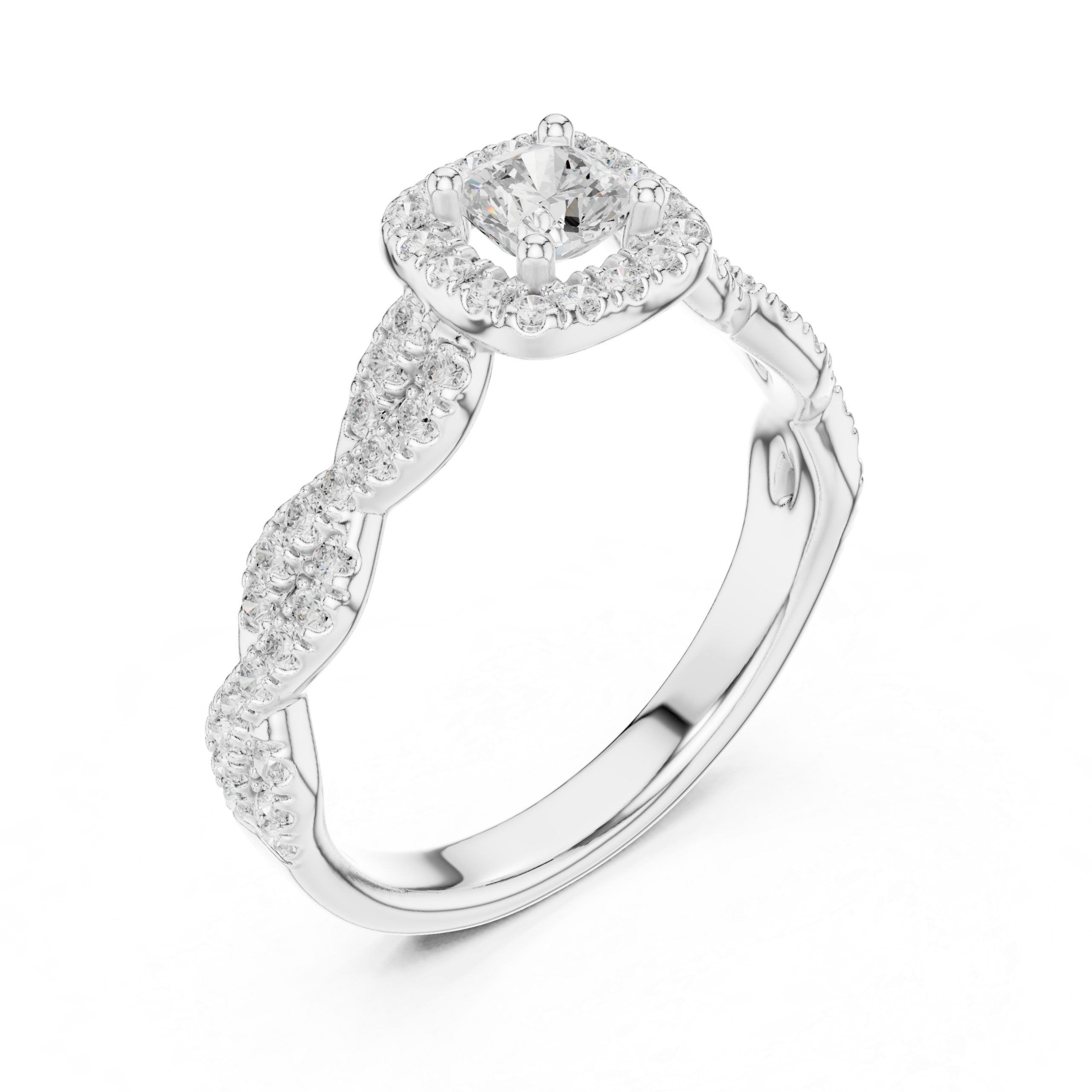 Excellent CZ Gold Ring 0.85 Cts Cushion Cut LR-124