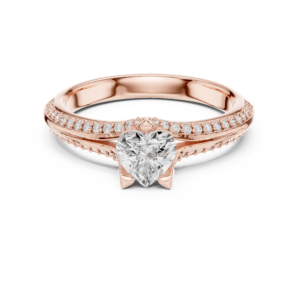 Beautiful CZ Gold Ring 0.84 Cts Heart Shape LR-125