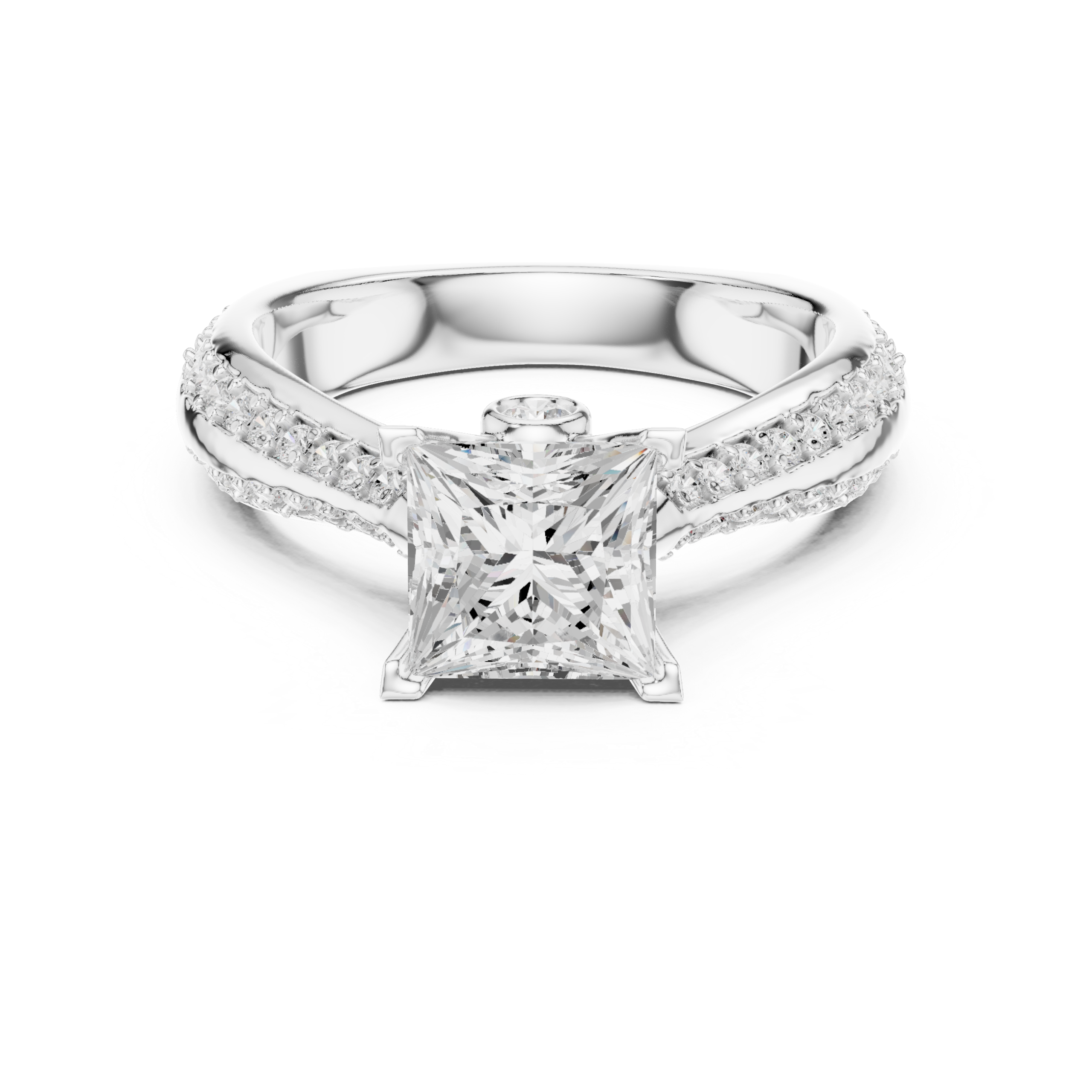2.59 Cts Princess Cut Certified Lab Grown Gold Diamond Ring LR-127