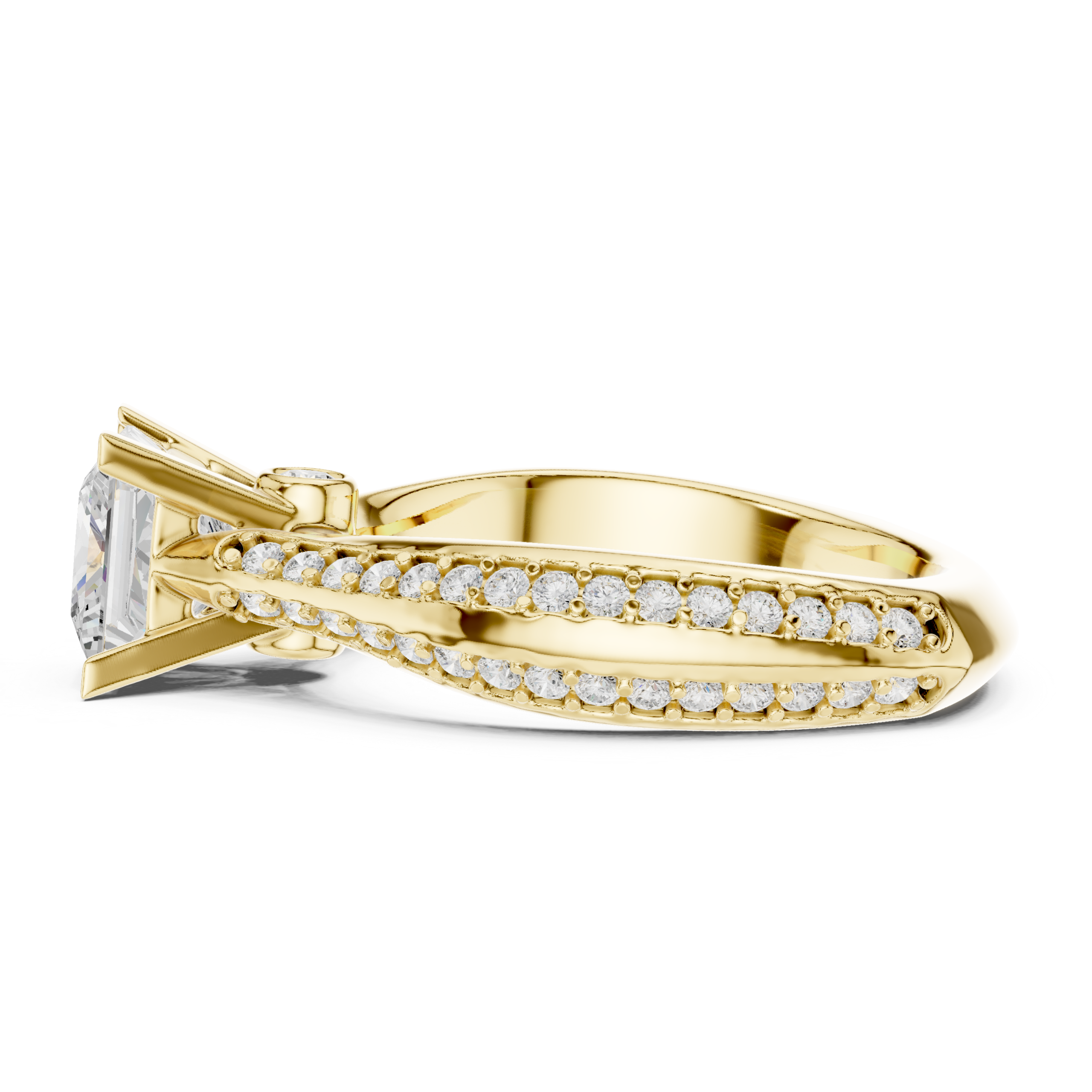 2.59 Cts Princess Cut Certified Lab Grown Gold Diamond Ring LR-127