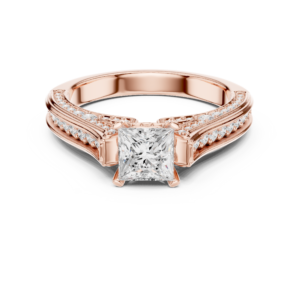 Certified 1.70 Cts Princess Cut CZ Gold Ring LR-128