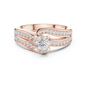 Excellent 0.92 Cts Round Cut CZ Gold Ring LR-132