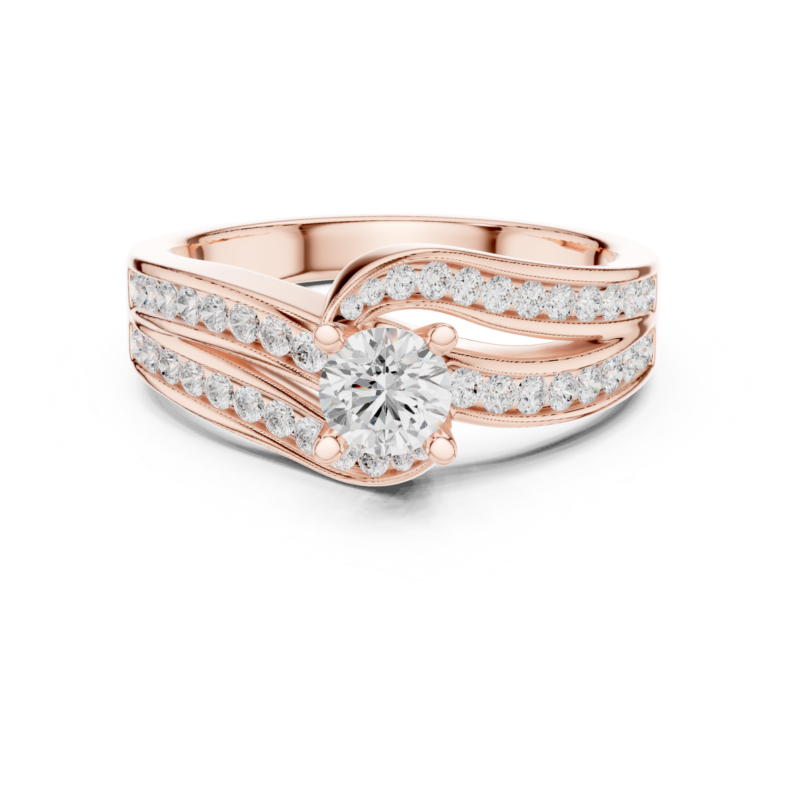 Excellent 0.92 Cts Round Cut CZ Gold Ring LR-132