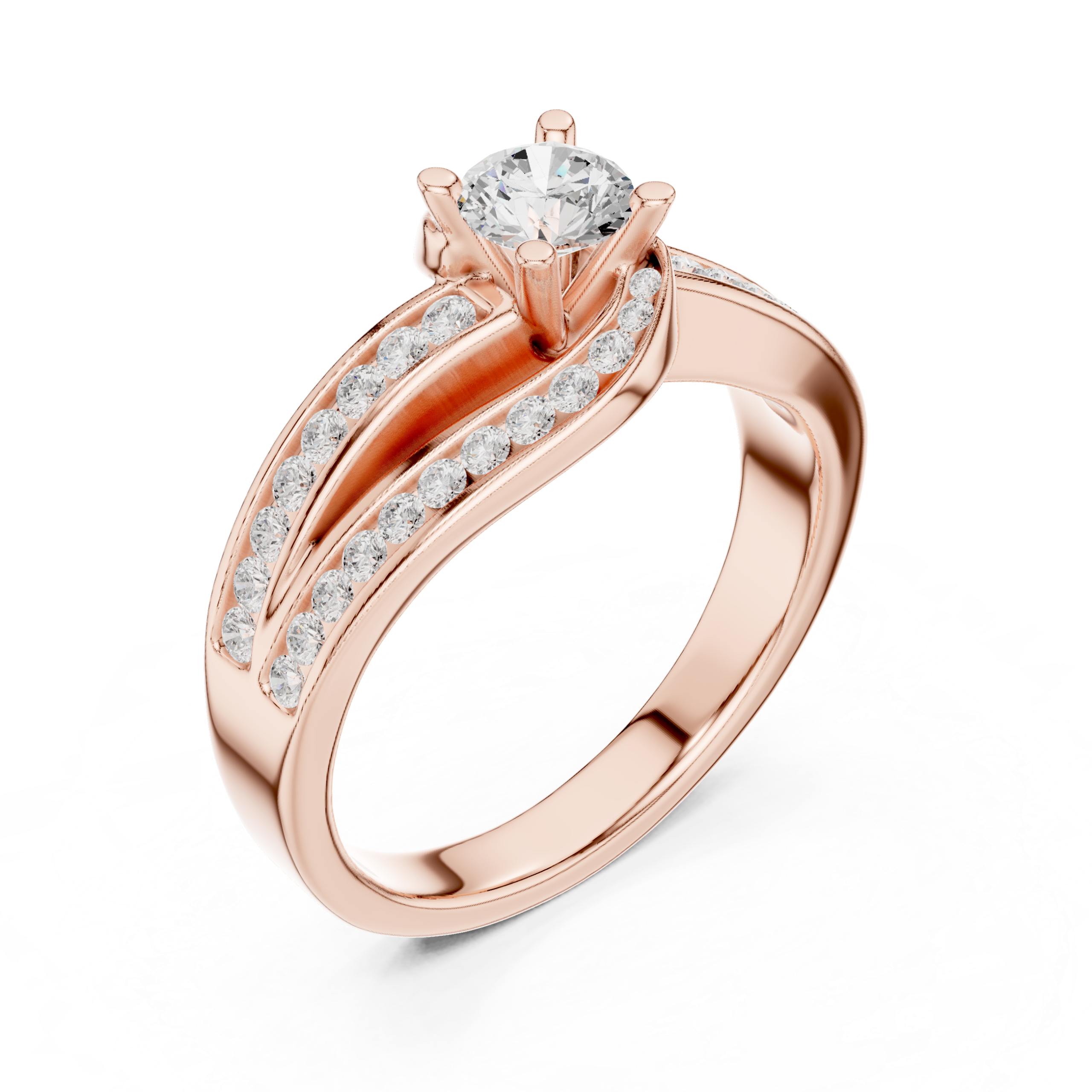 Excellent 0.92 Cts Round Cut CZ Gold Ring LR-132