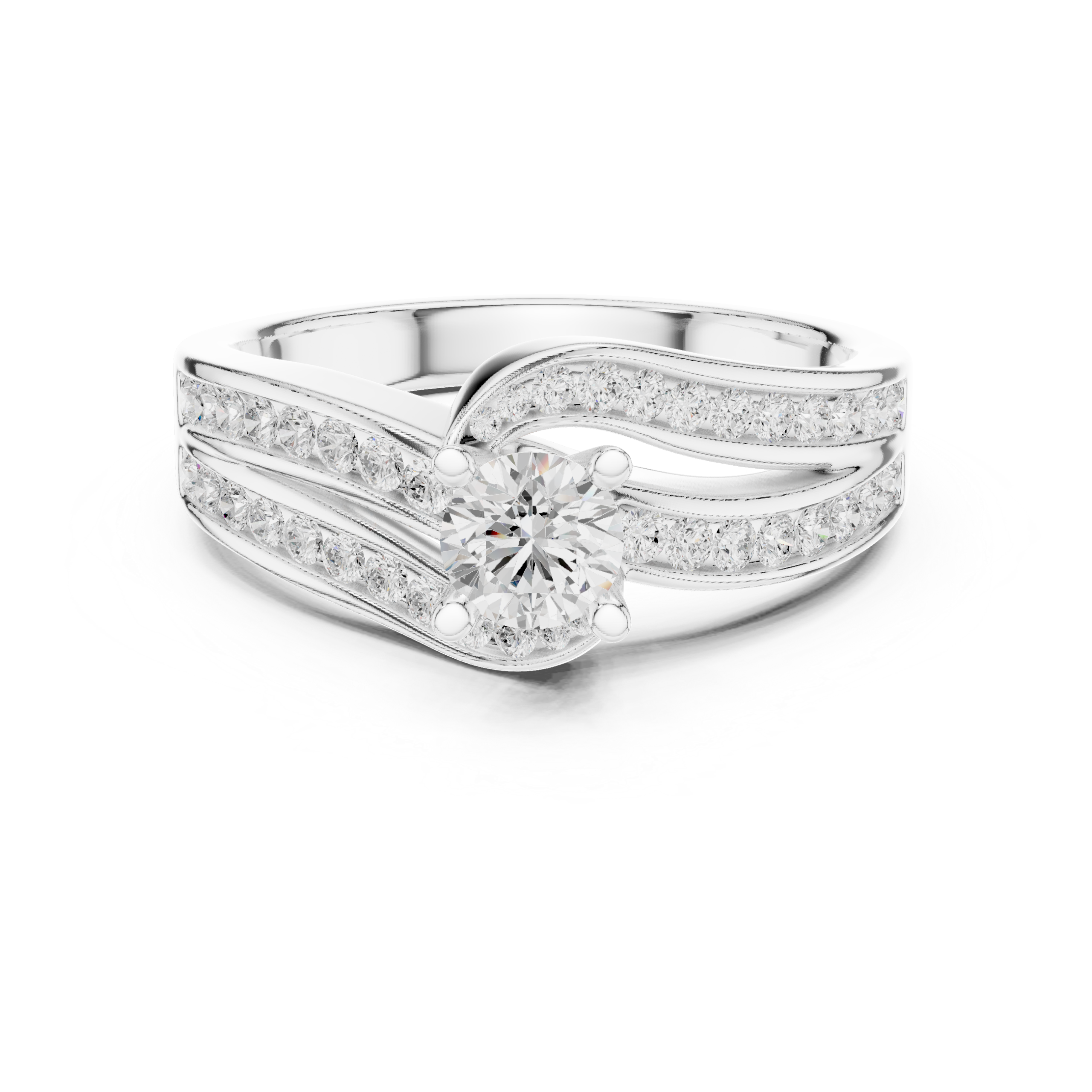 Excellent 0.92 Cts Round Cut CZ Gold Ring LR-132