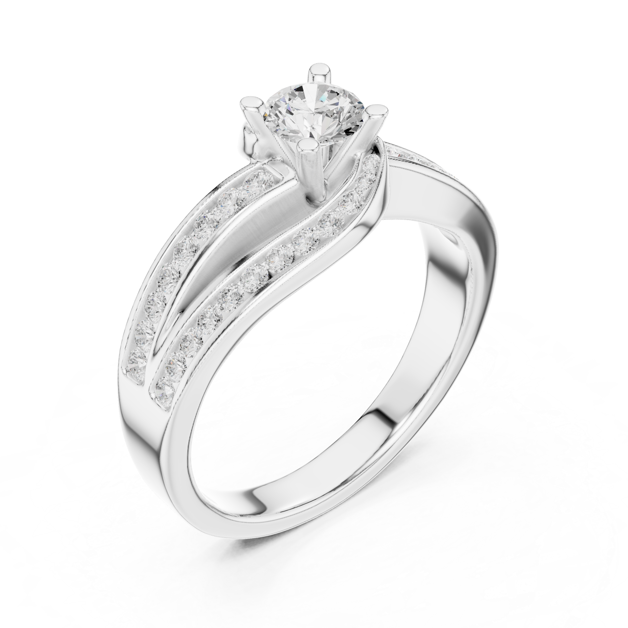 Excellent 0.92 Cts Round Cut CZ Gold Ring LR-132