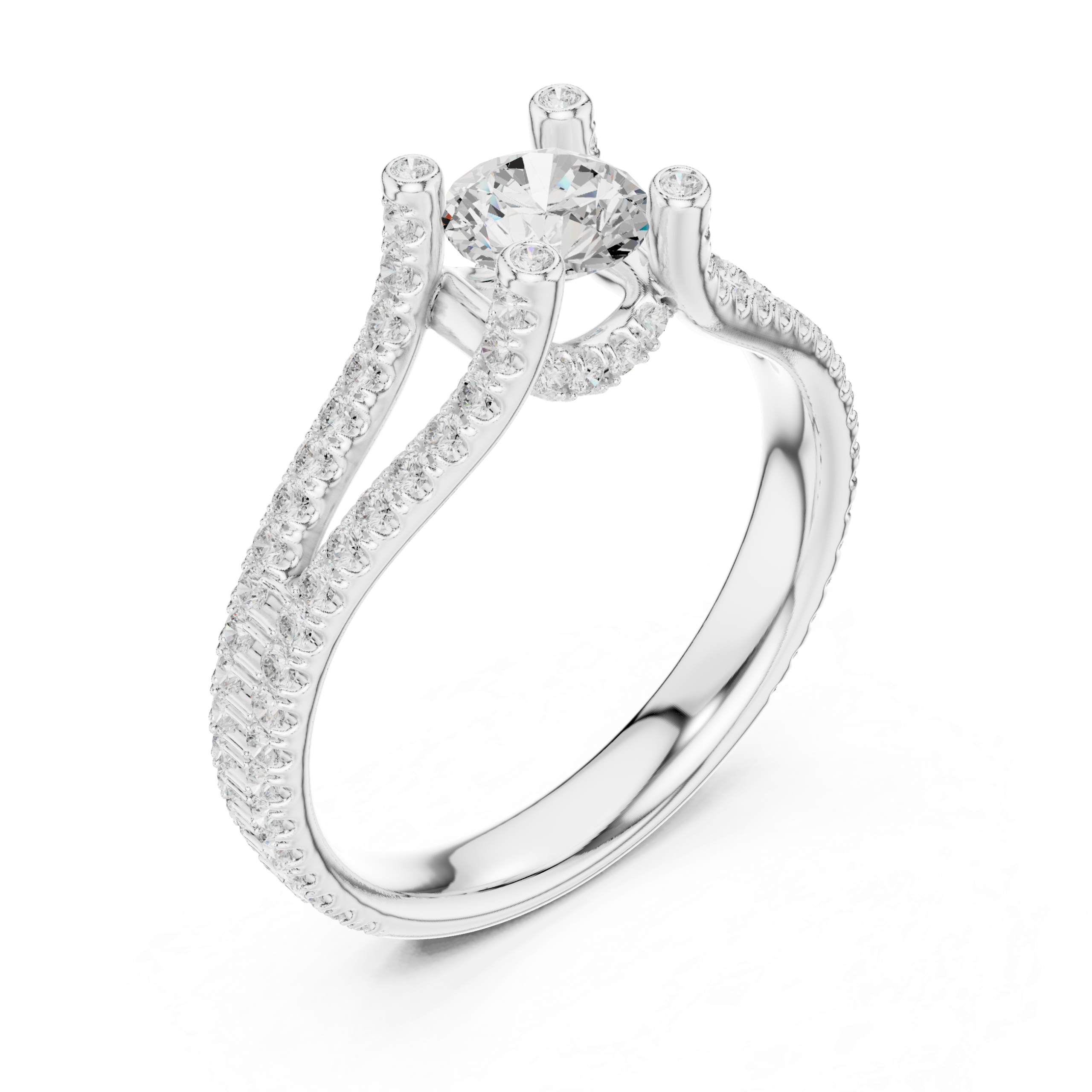 Elegant CZ Gold Ring 1.29 Cts Round Cut LR-133