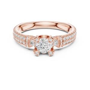 Stunning Round Cut 1.19 Cts CZ Gold Ring LR-134