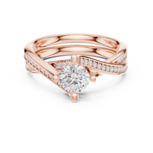 Certified 0.93 Cts Round Cut CZ Gold Ring LR-135