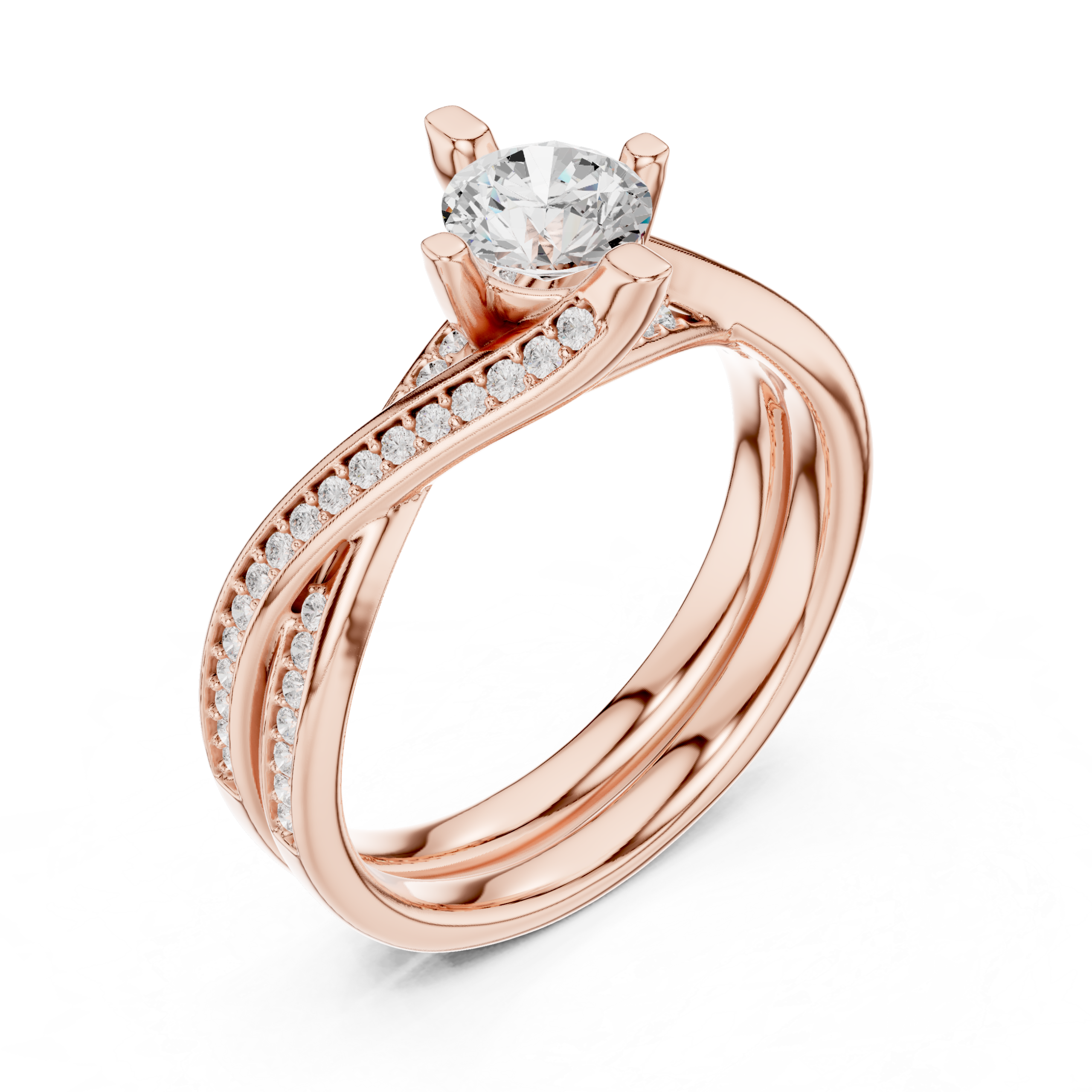 Certified 0.93 Cts Round Cut CZ Gold Ring LR-135