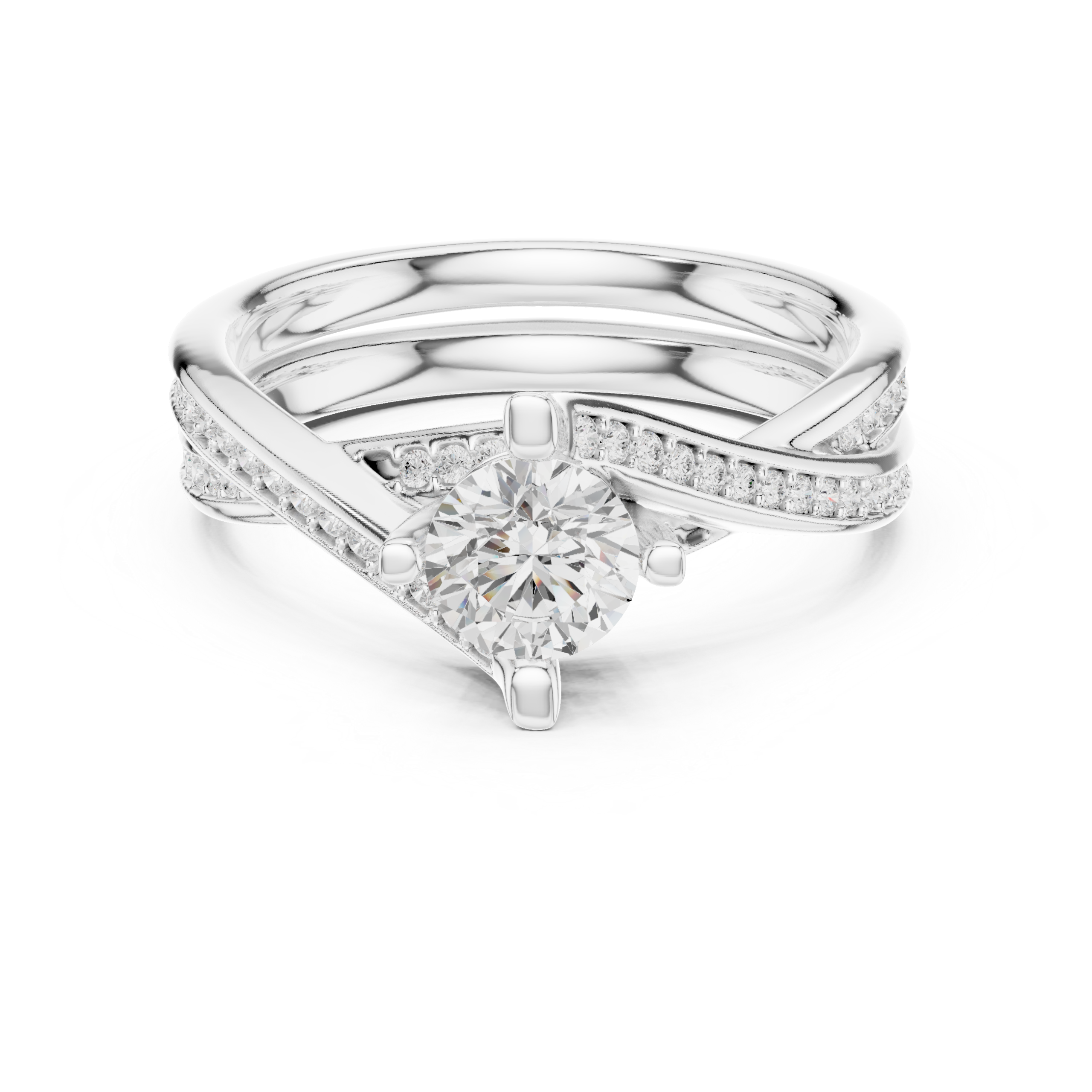 Certified 0.93 Cts Round Cut CZ Gold Ring LR-135