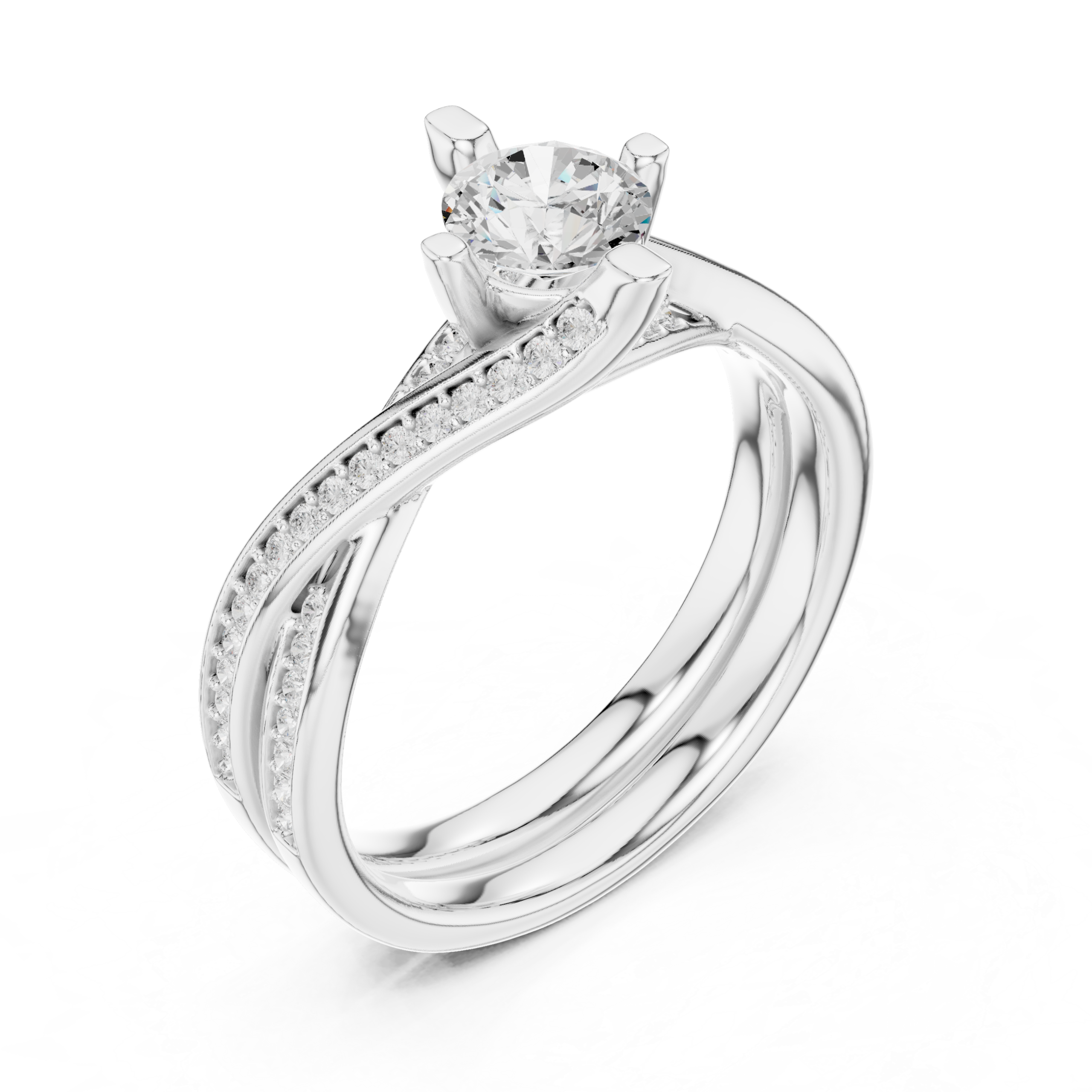 Certified 0.93 Cts Round Cut CZ Gold Ring LR-135