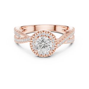 Beautiful Round Cut 1.12 Cts CZ Gold Ring LR-136