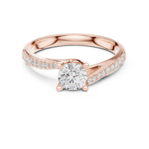 0.82 Cts Certified Round Cut CZ Gold Ring LR-137