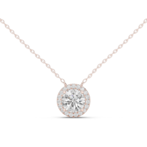 CZ Hallmarked Gold Pendant 2.38 Cts Round Cut PD-42