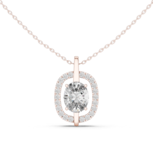 Excellent CZ Gold Pendant 2.54 Cts Oval Cut PD-45