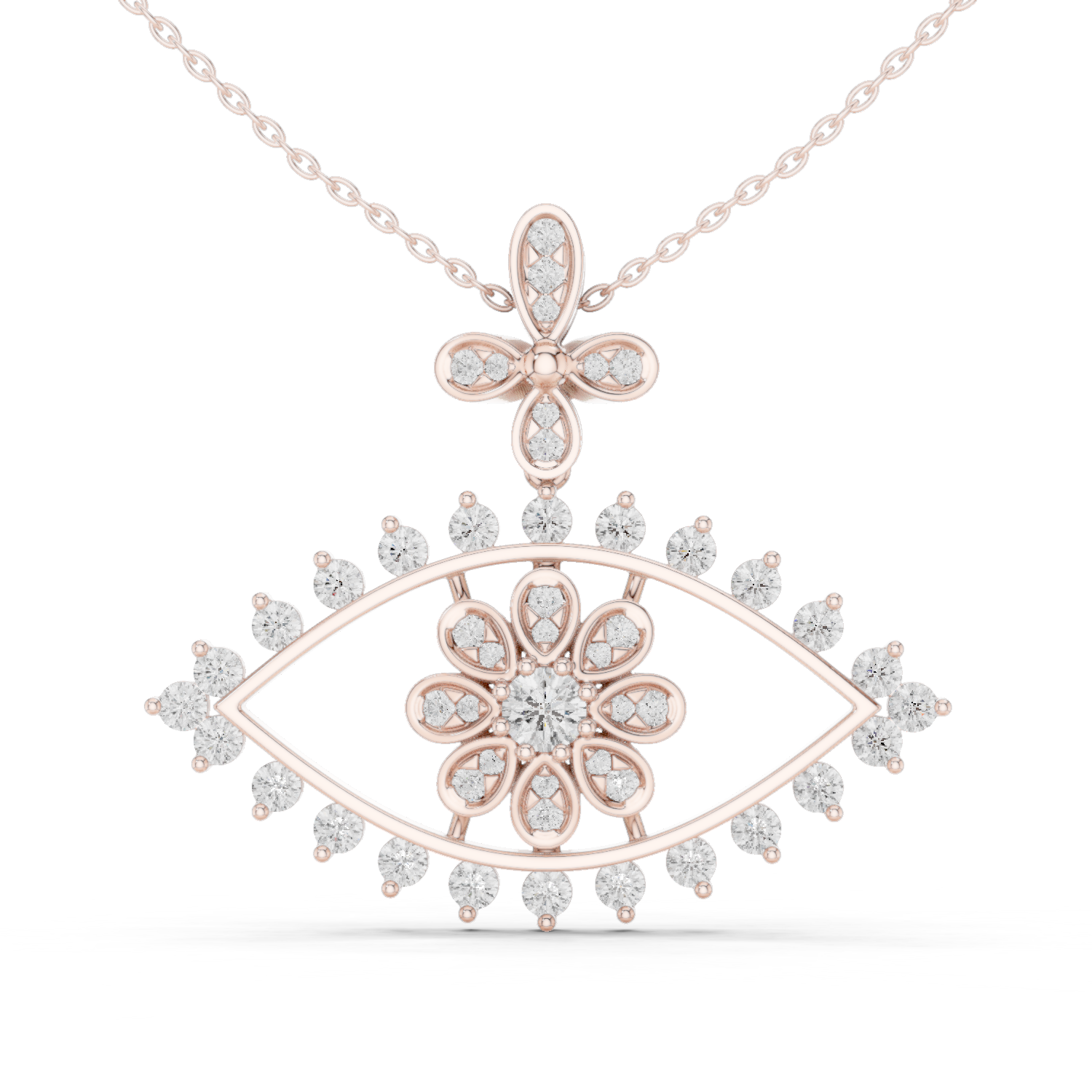 2.28 Cts Certified Round Cut CZ Gold Pendant PD-47