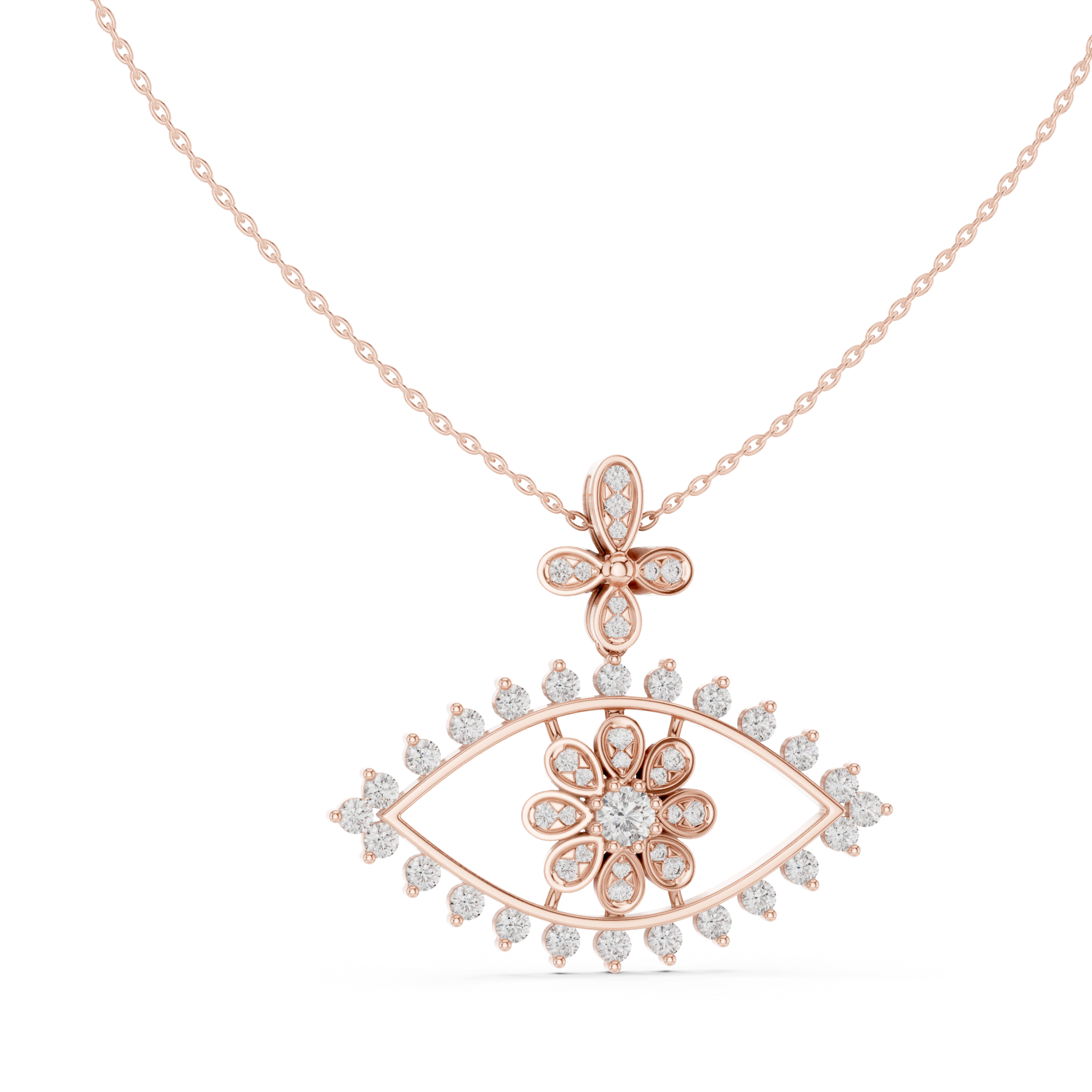 2.28 Cts Certified Round Cut CZ Gold Pendant PD-47