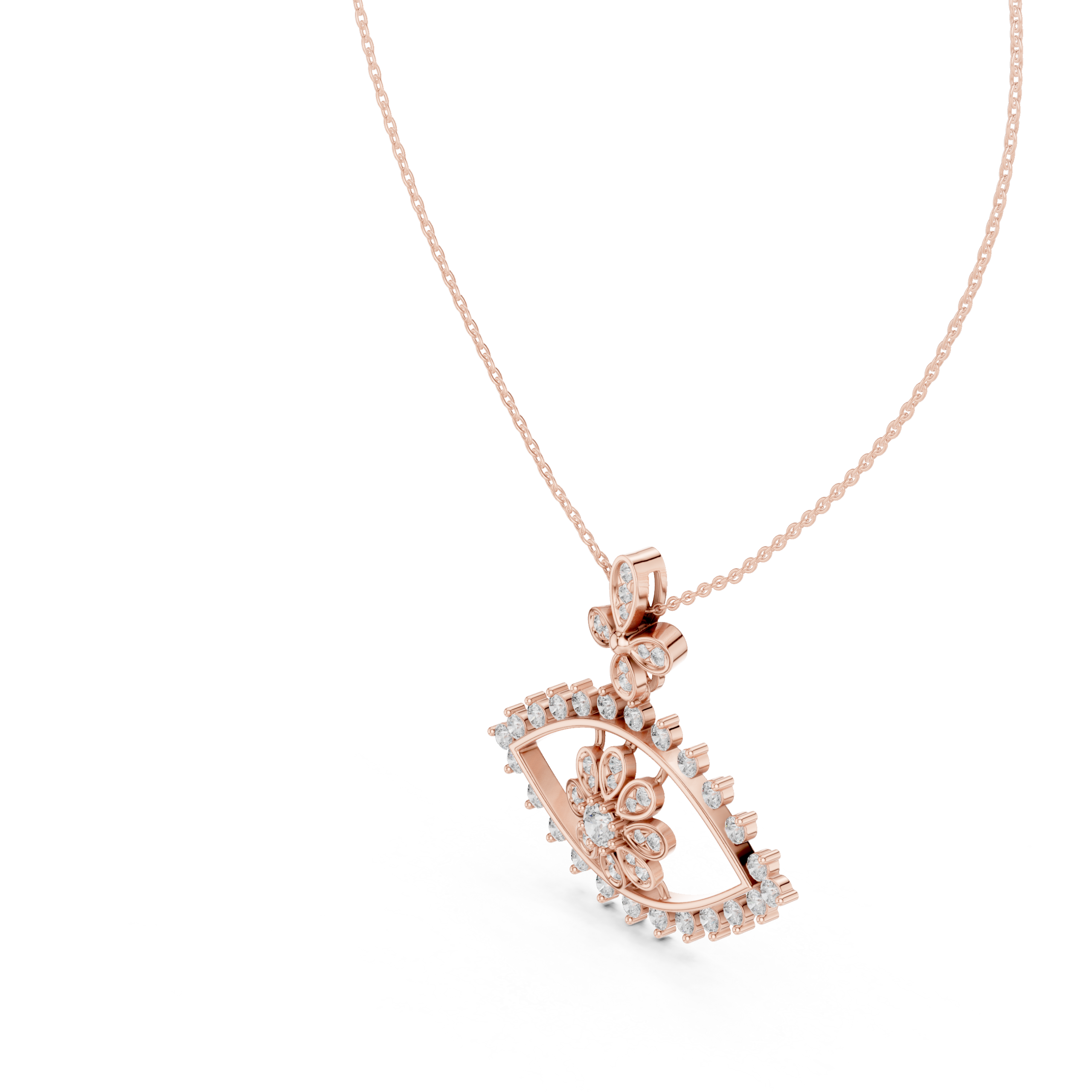 2.28 Cts Certified Round Cut CZ Gold Pendant PD-47