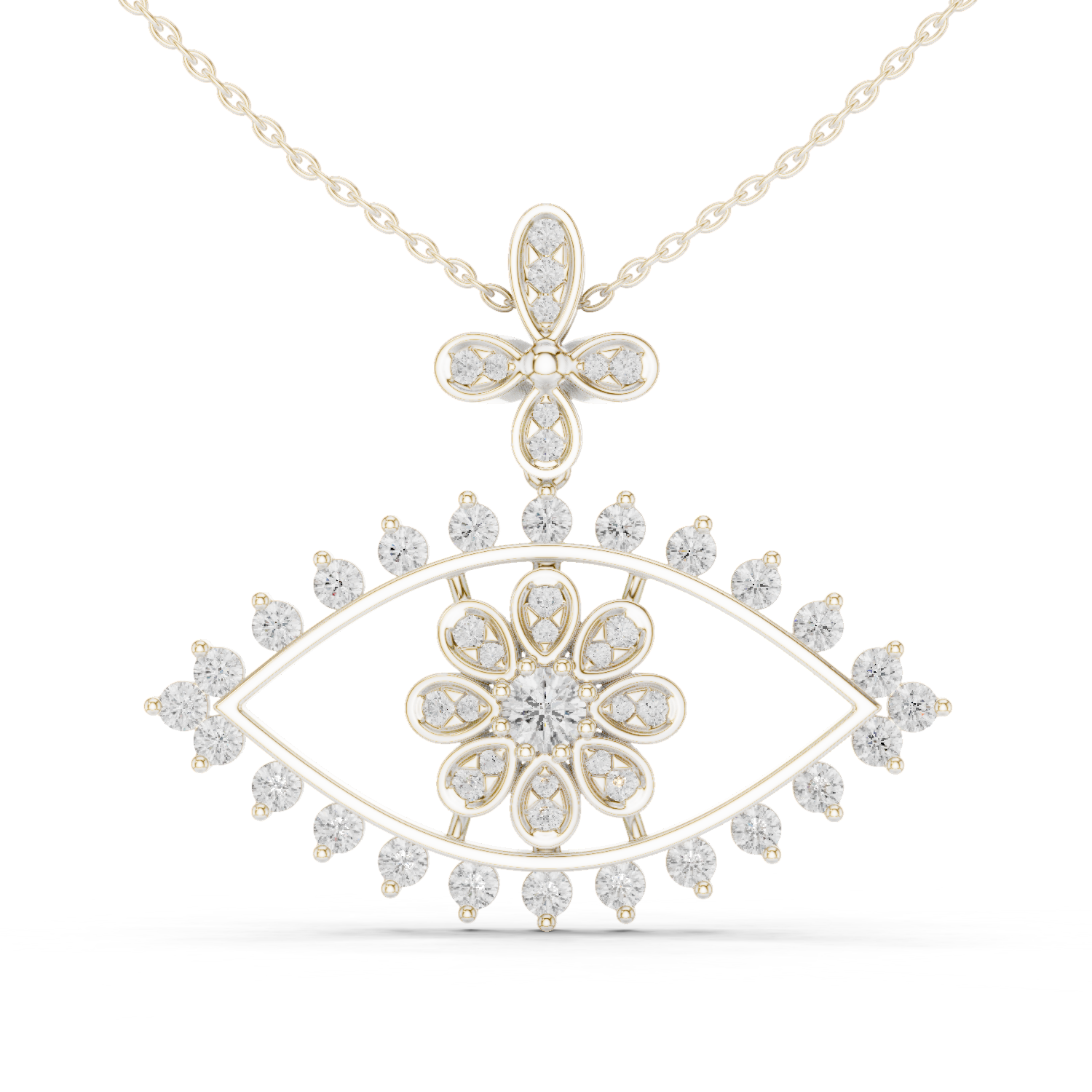2.28 Cts Certified Round Cut CZ Gold Pendant PD-47