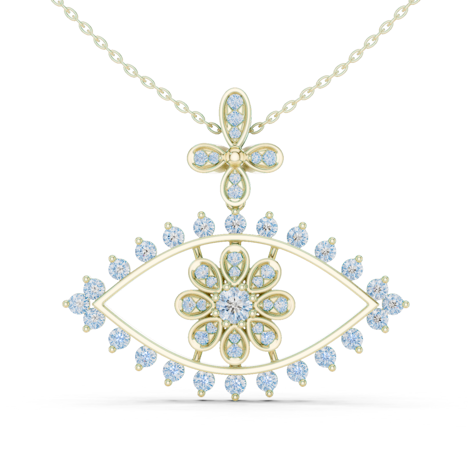 2.28 Cts Certified Round Cut CZ Gold Pendant PD-47
