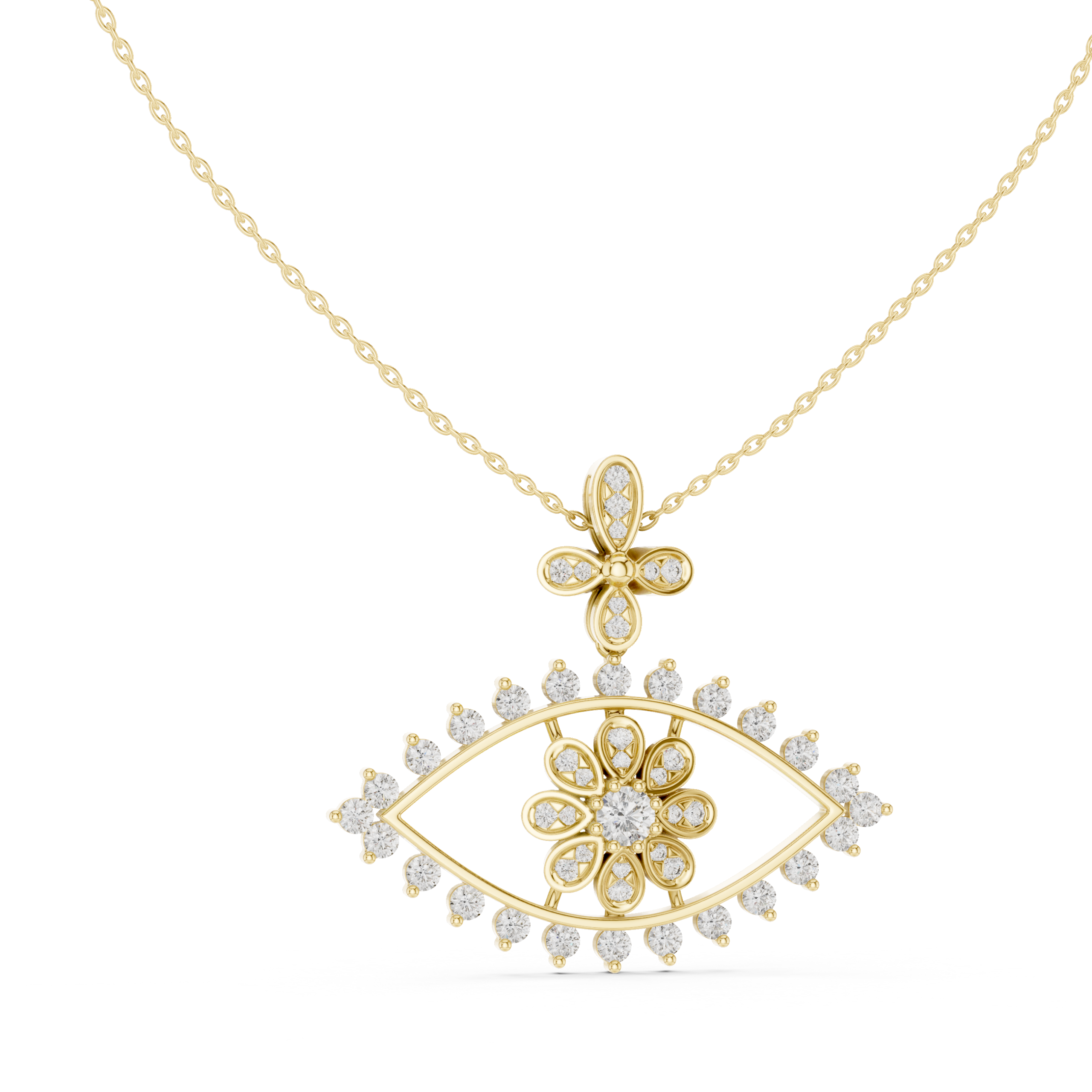 2.28 Cts Certified Round Cut CZ Gold Pendant PD-47