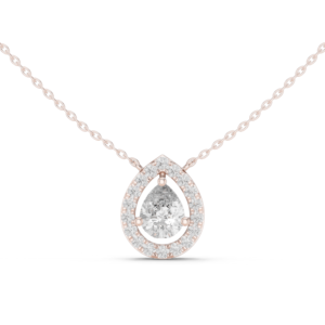 Stunning CZ Gold Pendant 1.94 Cts Pear Cut PD-48