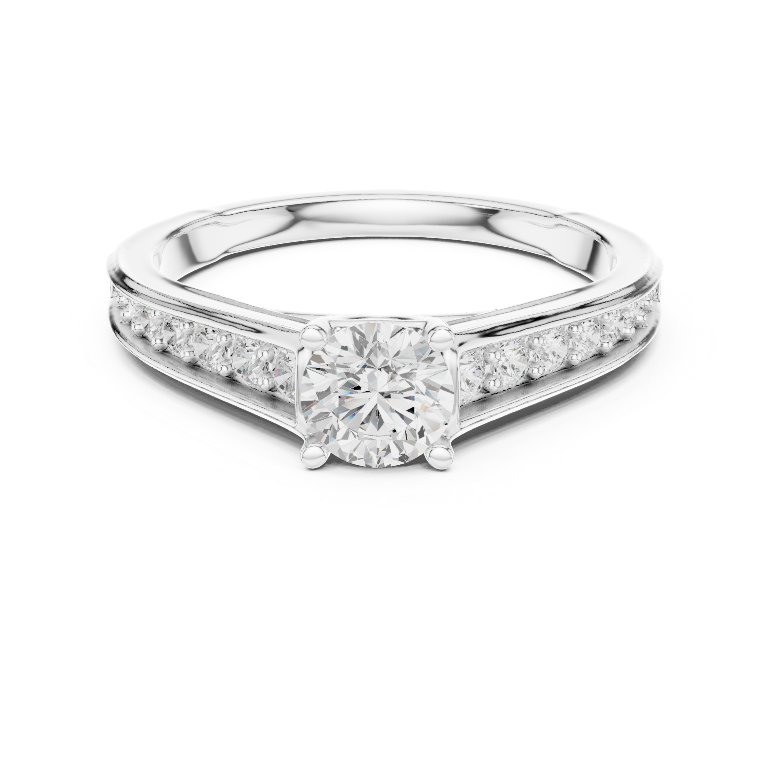 Beautiful 0.95 Cts Round Cut CZ Gold Ring LR-139