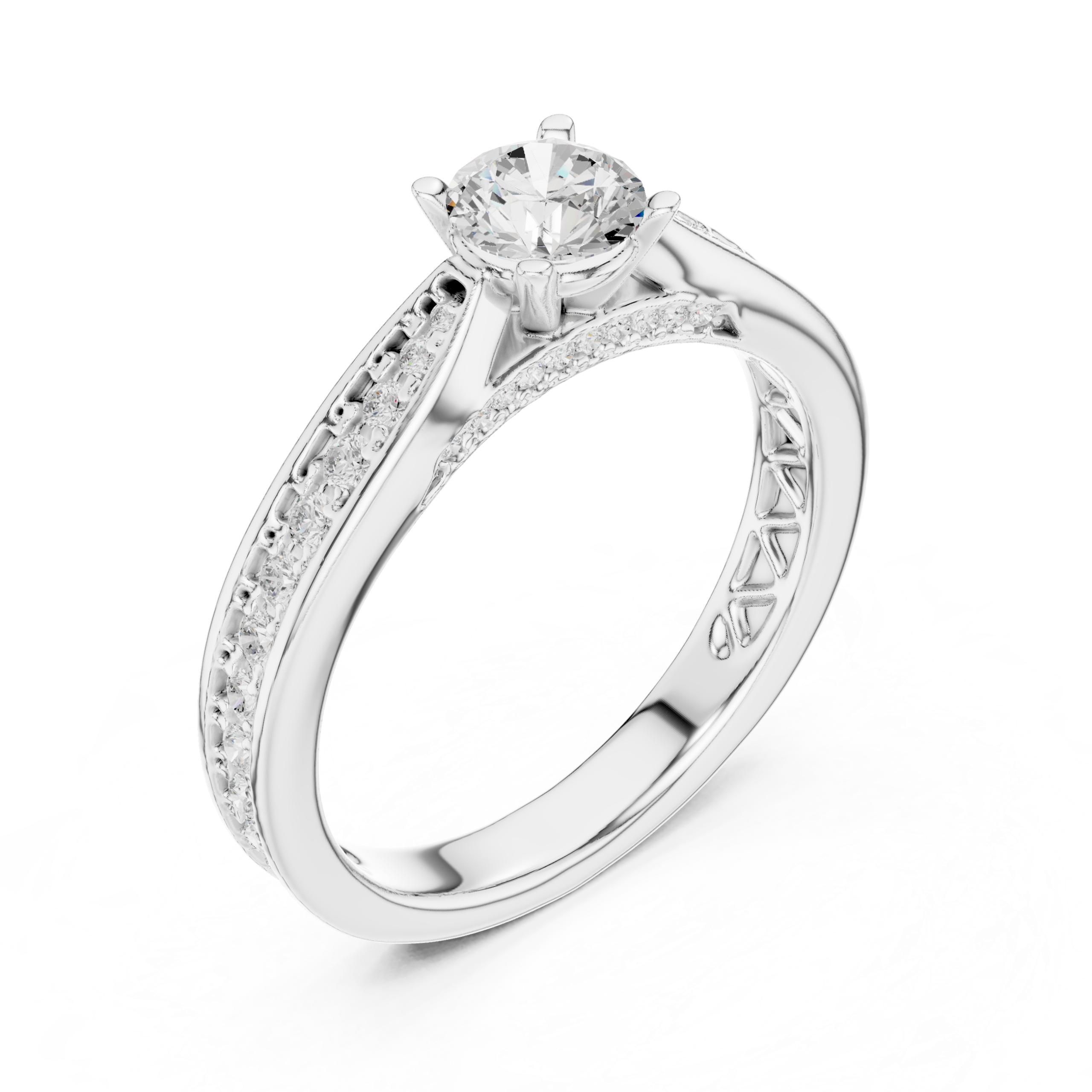 Stunning CZ Gold Ring 0.92 Cts Round Cut LR-140