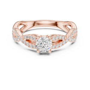 Excellent 0.816 Cts Round Cut CZ Gold Ring LR-141